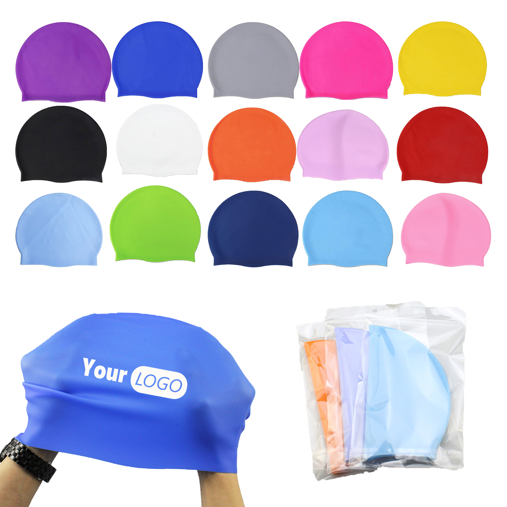 MOQ 50 Silicone Swim Cap 3