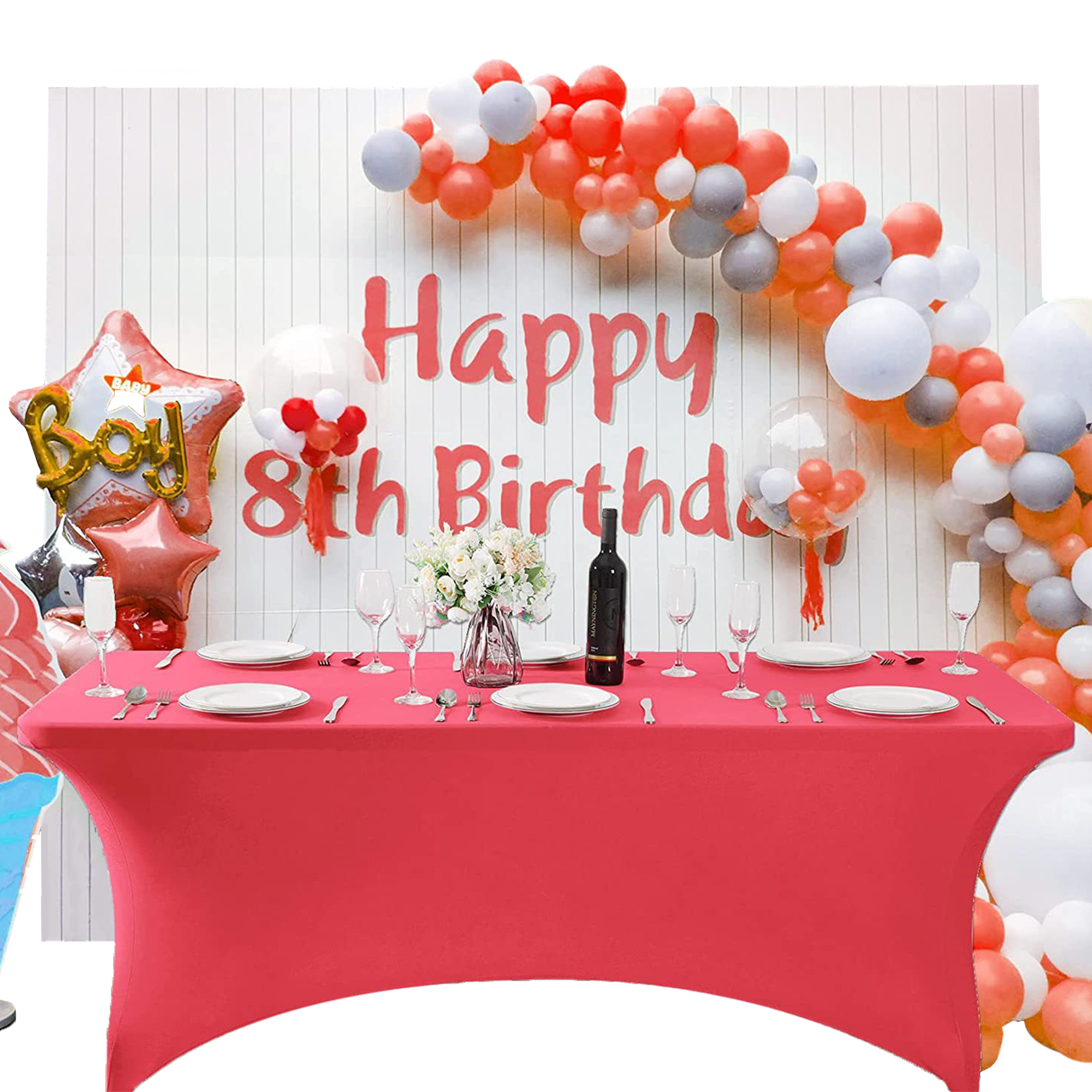 4 FT Stretch Tablecloth for Rectangular Tables 5