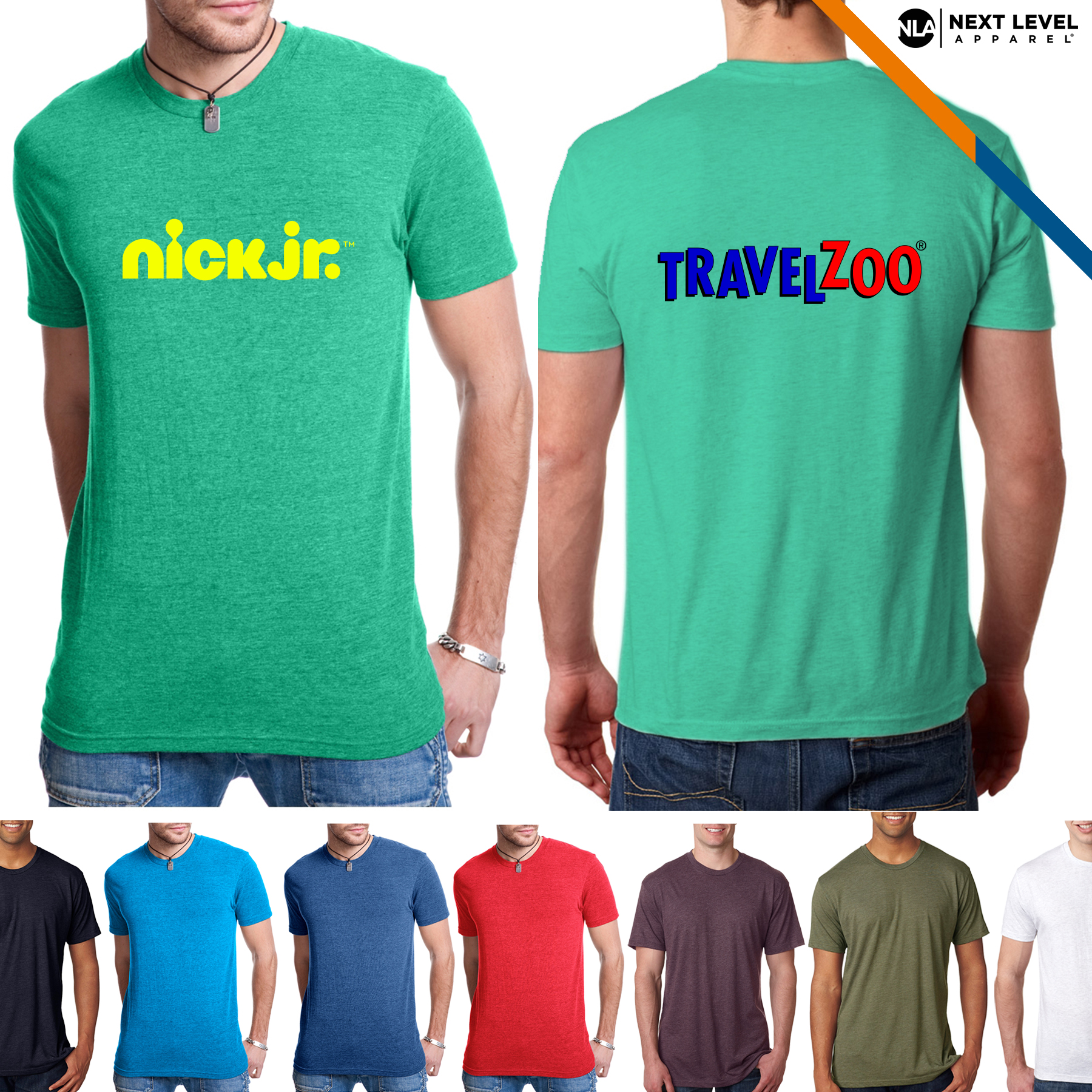 Next Level® Mens 4.3 oz Tri-Blend Crew T-shirts