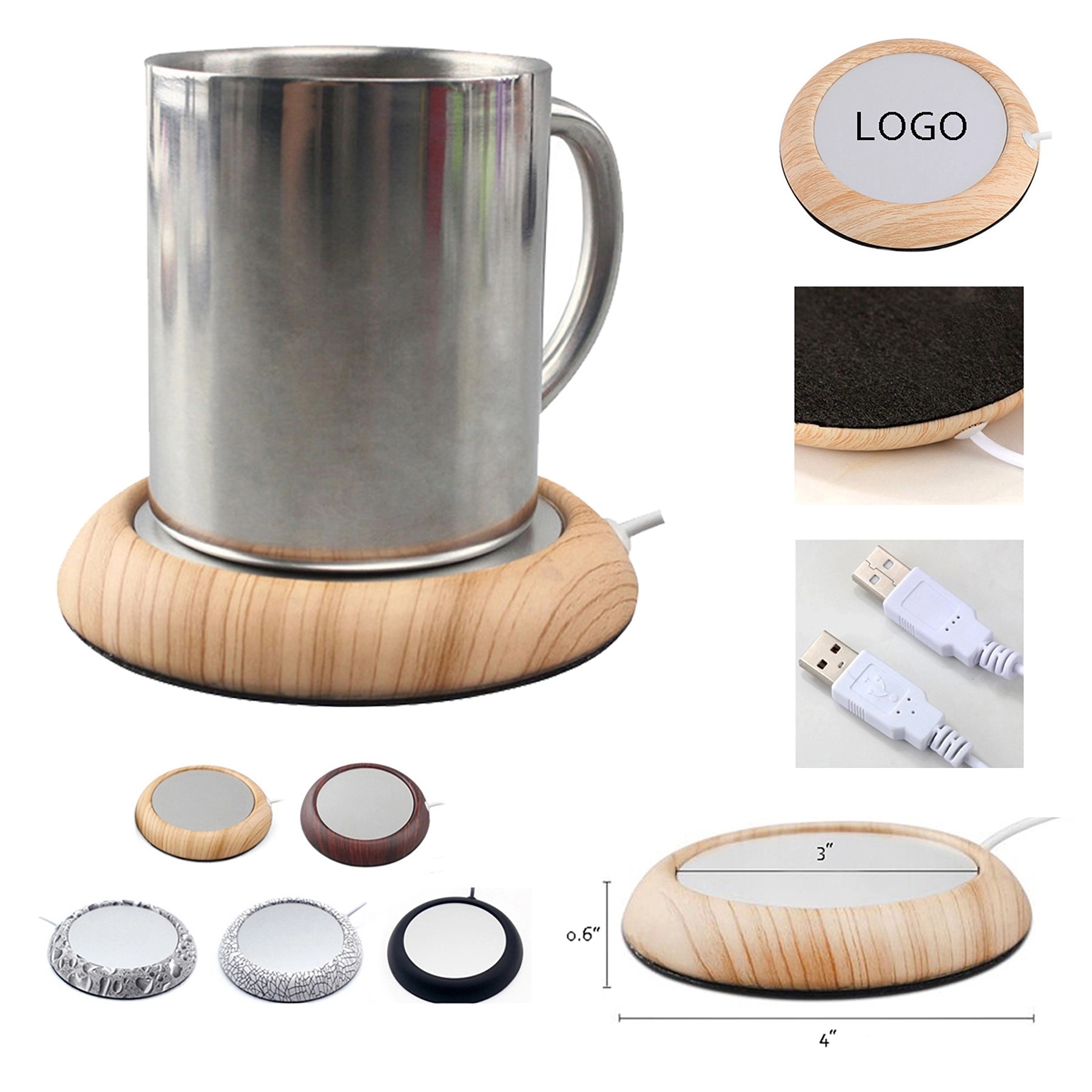 MOQ 50PCS USB Cup Warmer Heating Coaster 13