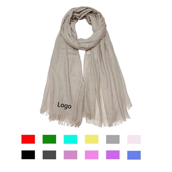 Solid Color Cotton Linen Sunscreen Silk Scarf Shawl