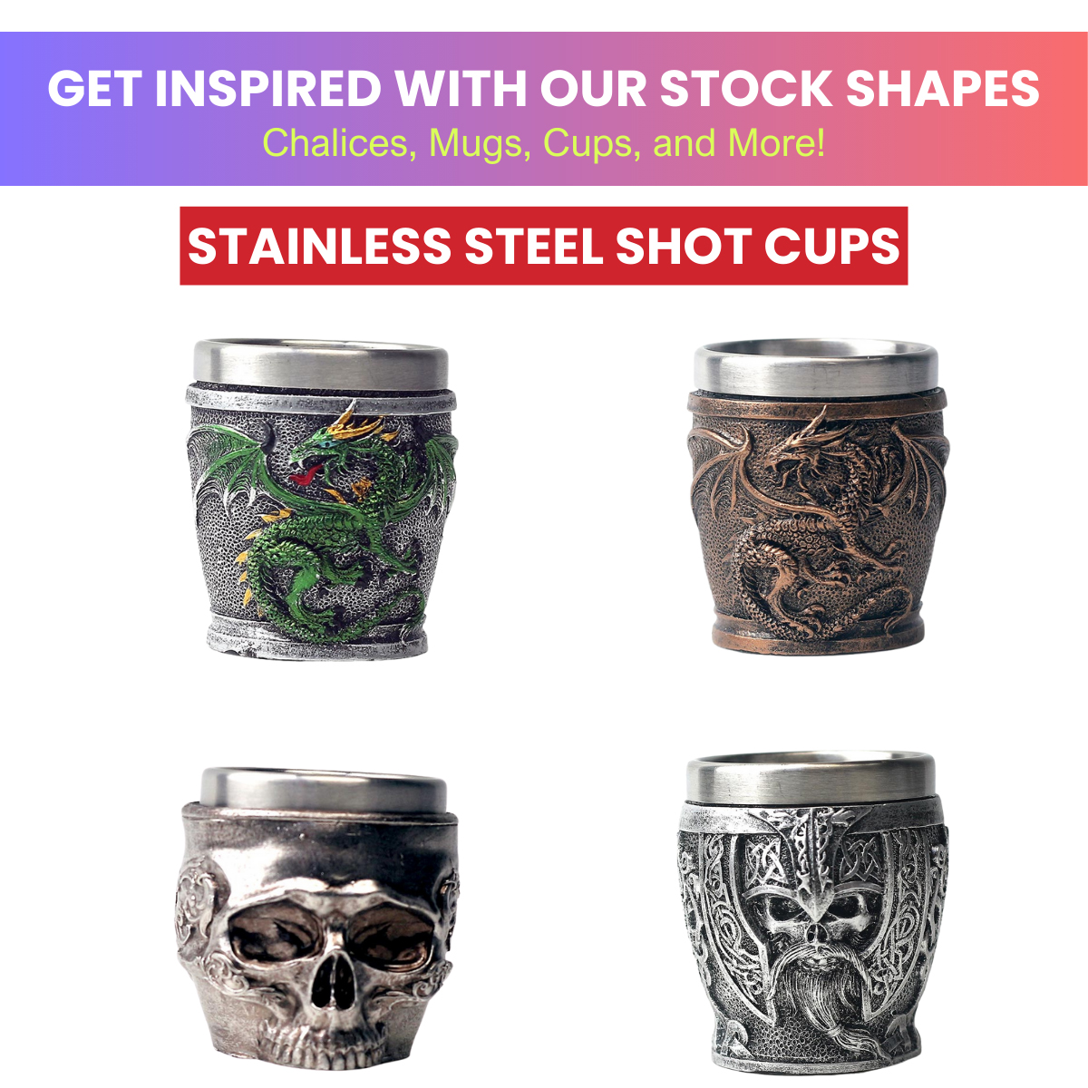 EpicMug Customizable Resin Molded Exterior Mug - Stainless Steel 550ML 25