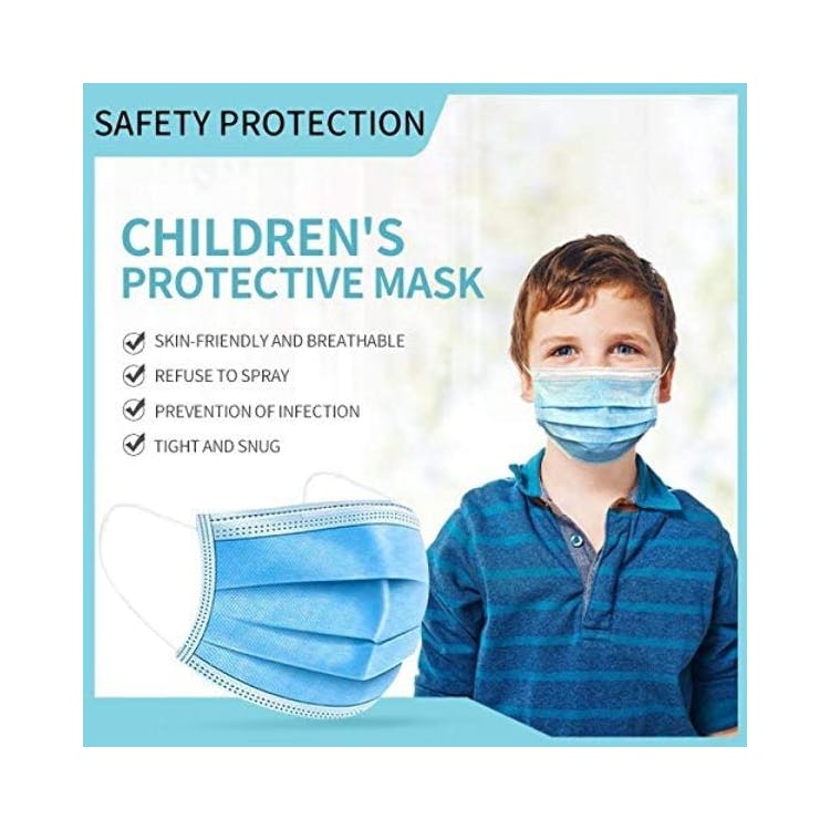 Kids' 3-Ply Disposable Face Masks - Blue 3