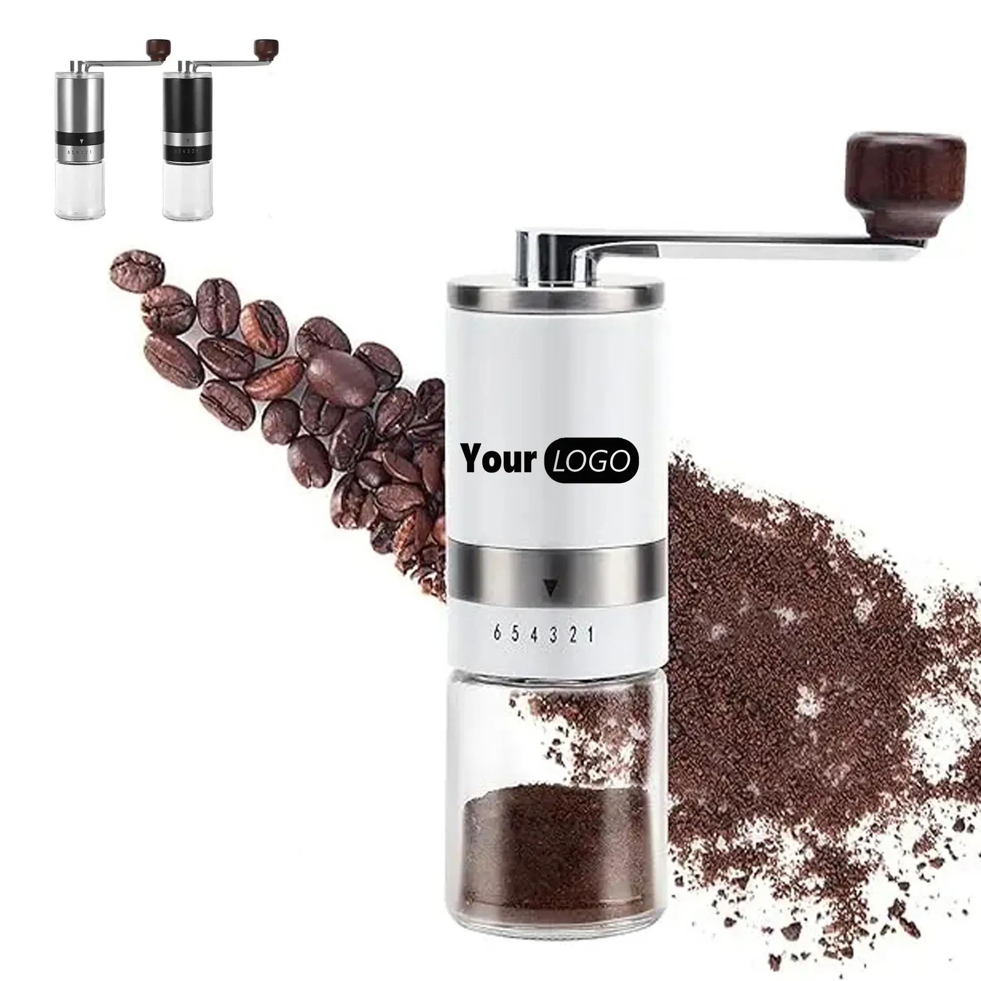 MOQ10PCS French Press Coffee Hand Grinder Adjustable Setting 7