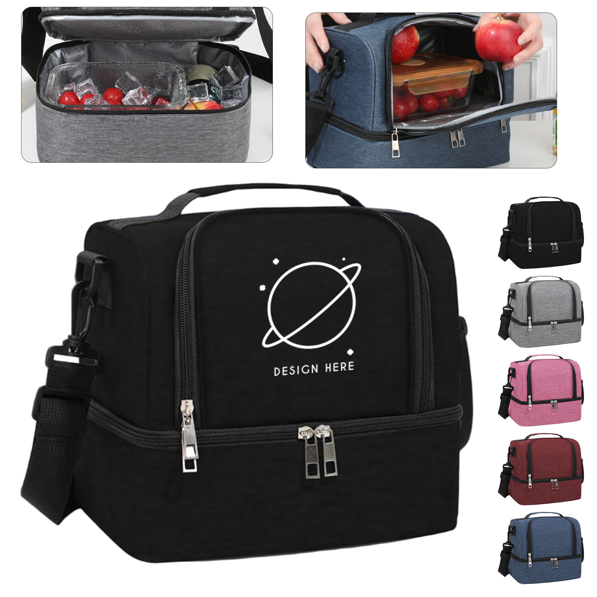 Multi Carry Oxford Insulated Lunch Tote Bag 2