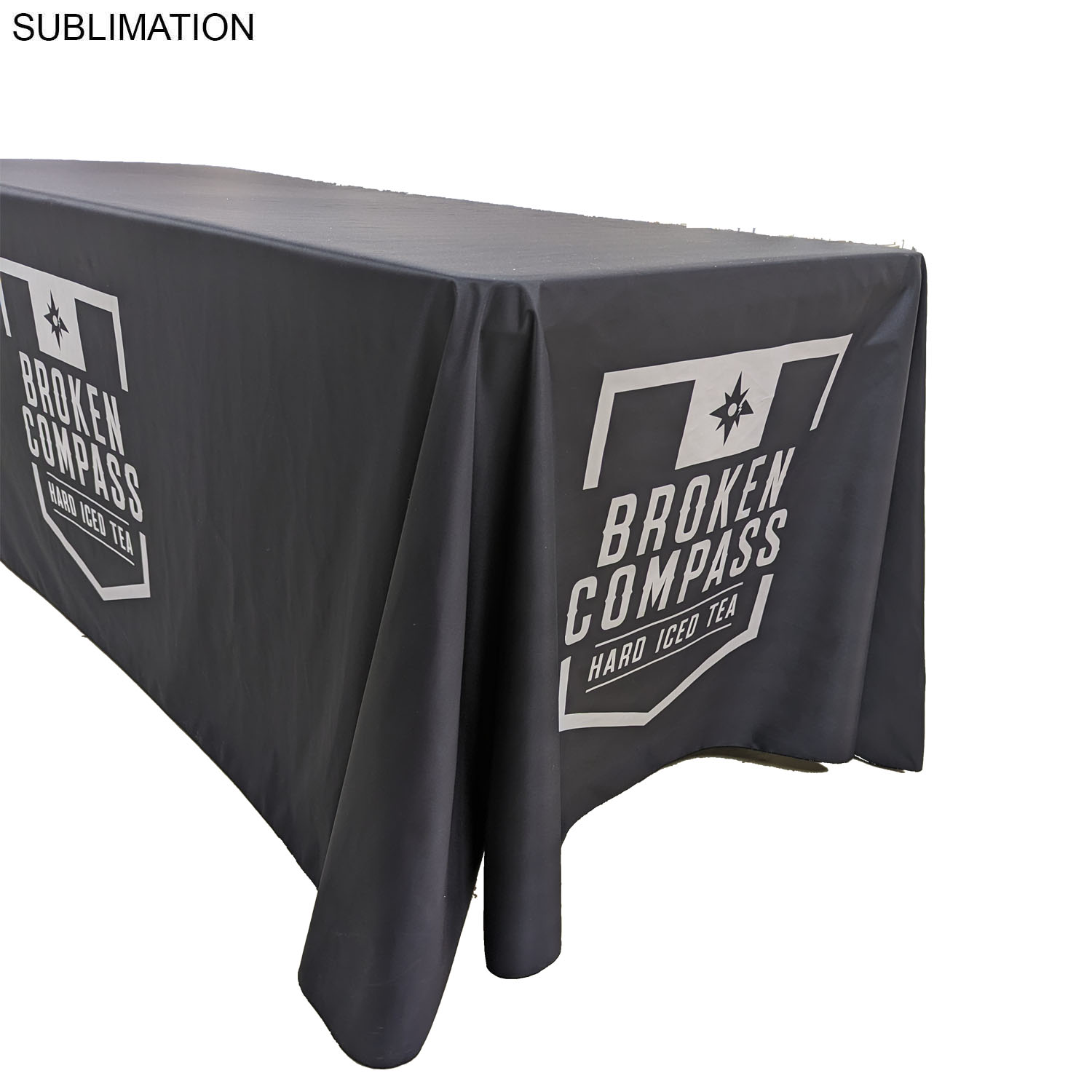 24Hr Express Ship - Sublimated PREMIUM Cloth for 6' table, Drape style, Closed Back, Rounded Corners 3