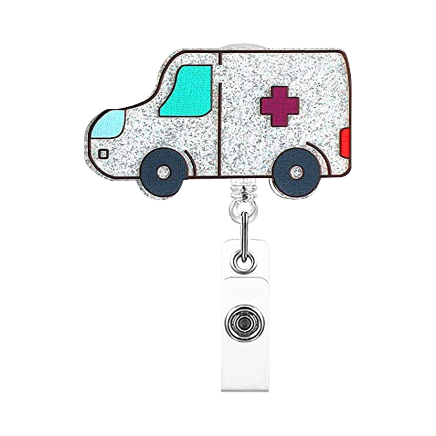 Ambulance Shaped retractable pull badge reel
