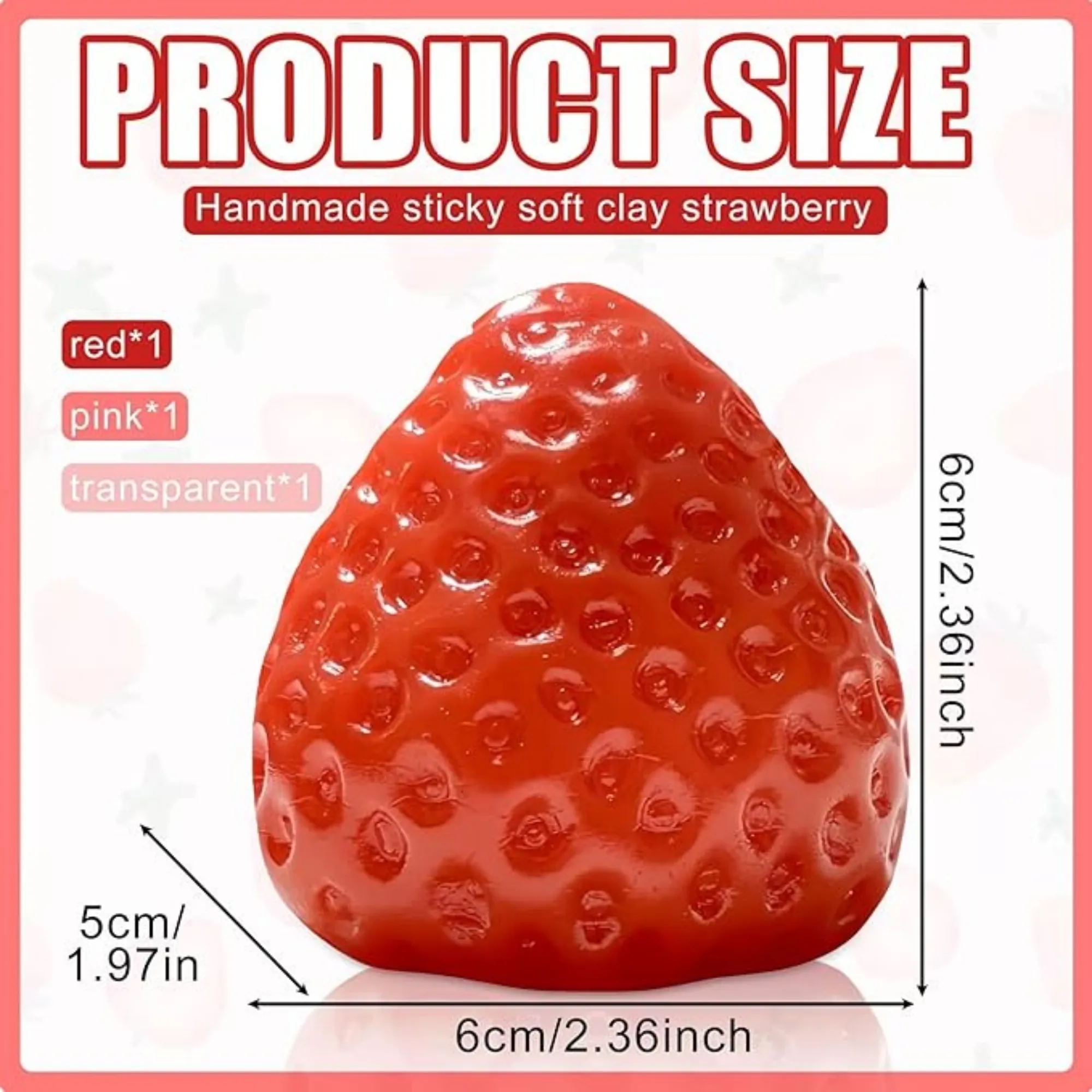 Cute Strawberry Squeeze Toys Sticky Stress Relief Squishies 6