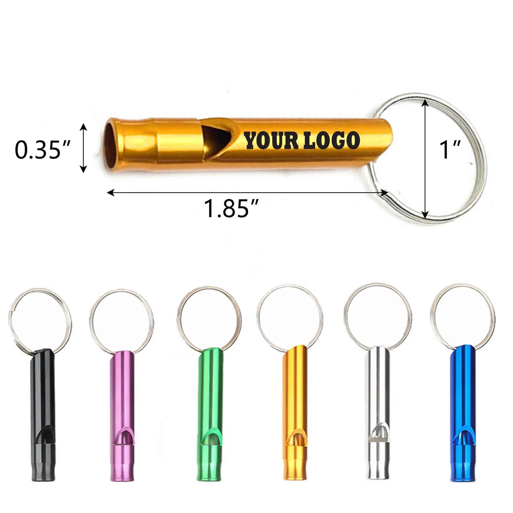 MOQ100 Outdoor Aluminum Whistle Key Chain 4