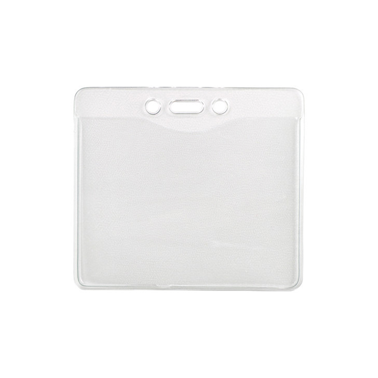 Horizontal Top-Load Clear Vinyl Badge Holder w/ Slot & Chain Holes