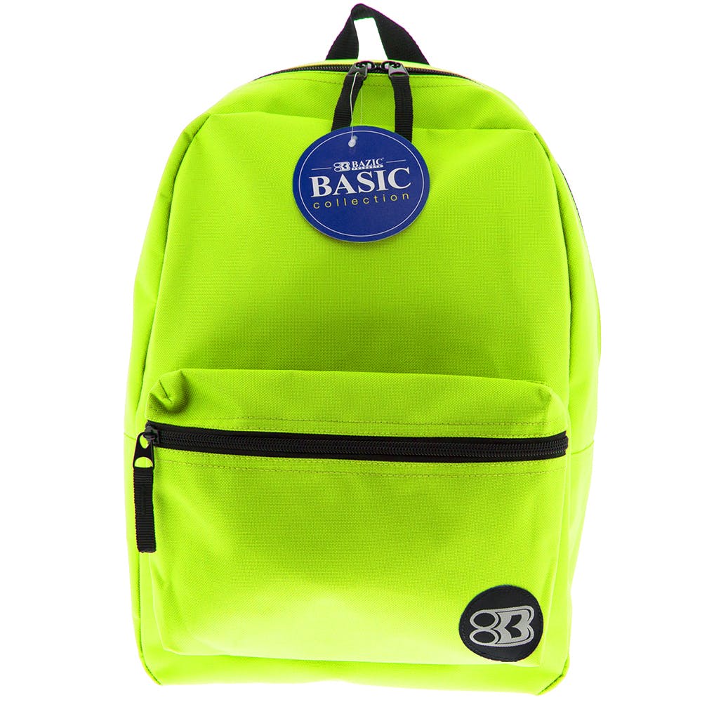16" Basic Backpacks - Lime Green 3