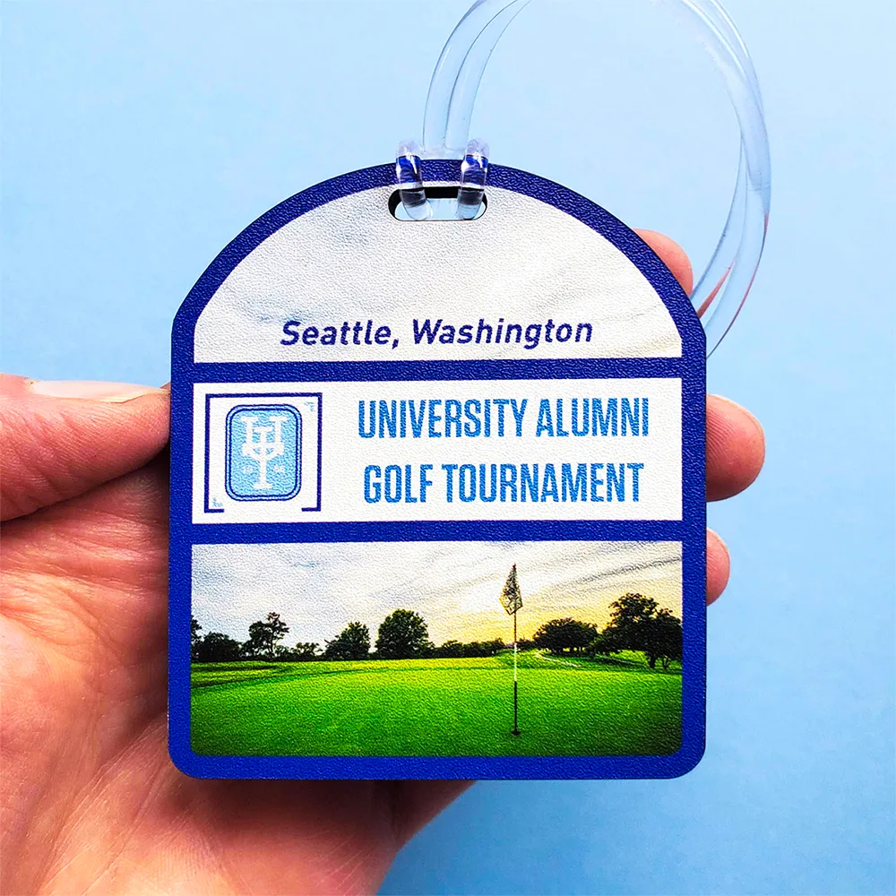 Custom Ultra Vivid Recycled Wood Bag Tags 13