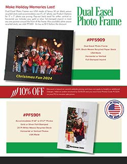 Dual easel frame sales flyer