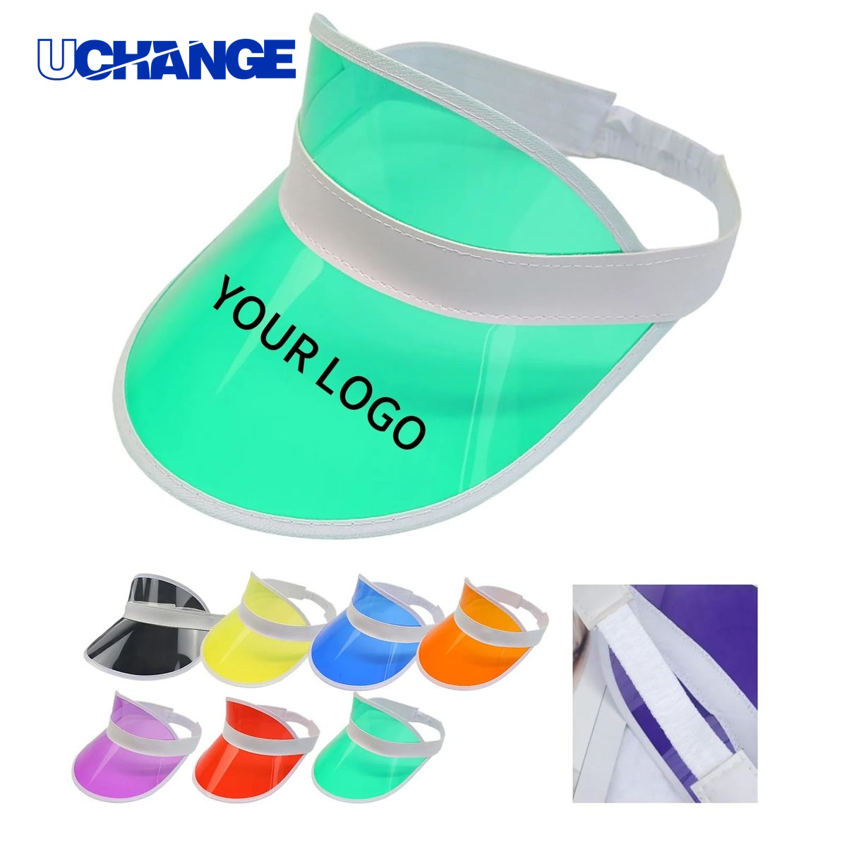 Clear PVC Sun Visor Cap Headwear 22.84 Inch for Outdoor Use