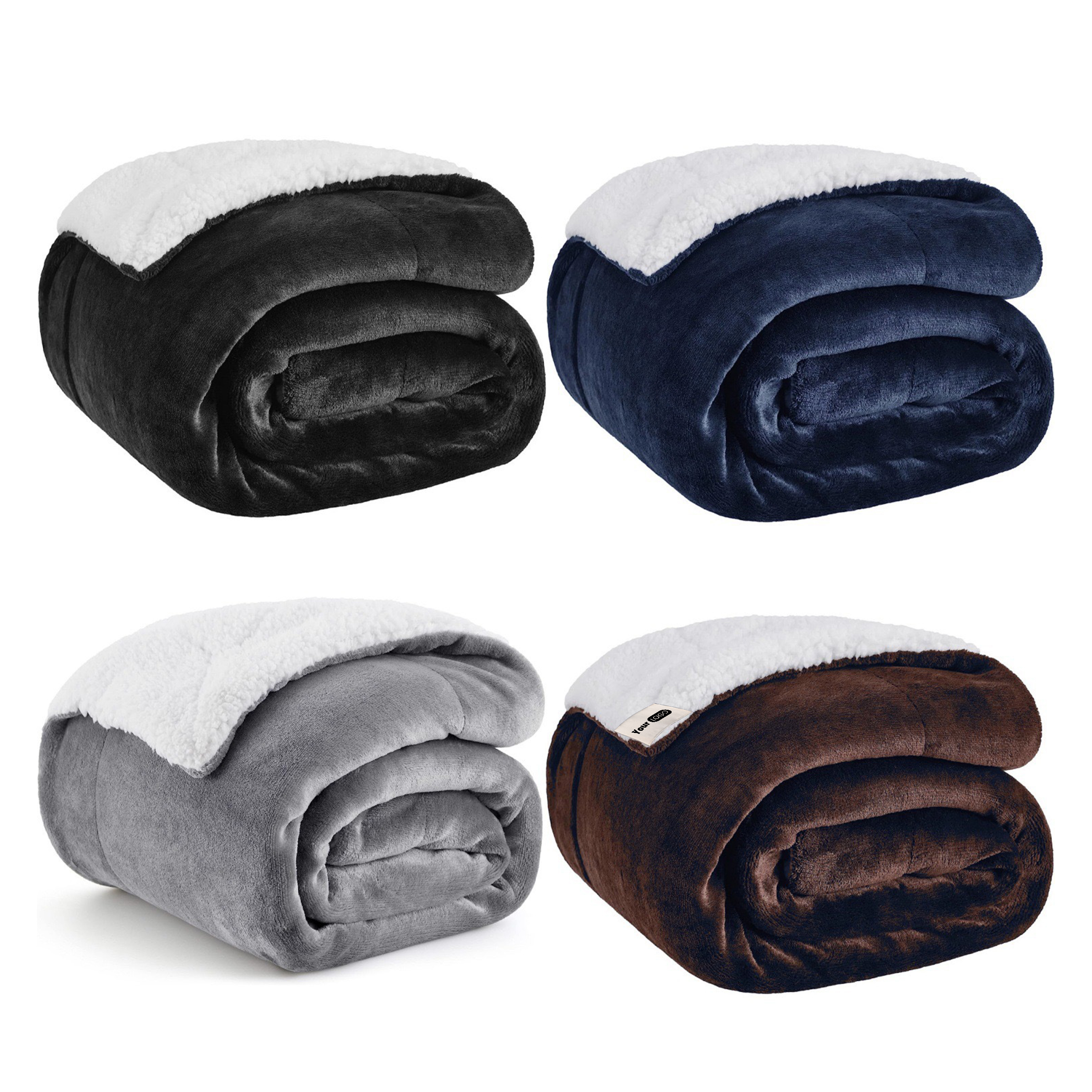 Polyester Soft And Cozy Sherpa Throw Blanket In Multiple Colors