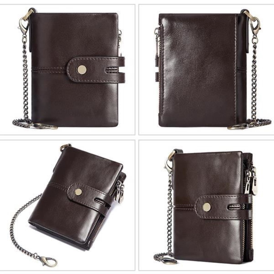 Anti Theft Genuine Leather Mens Wallet