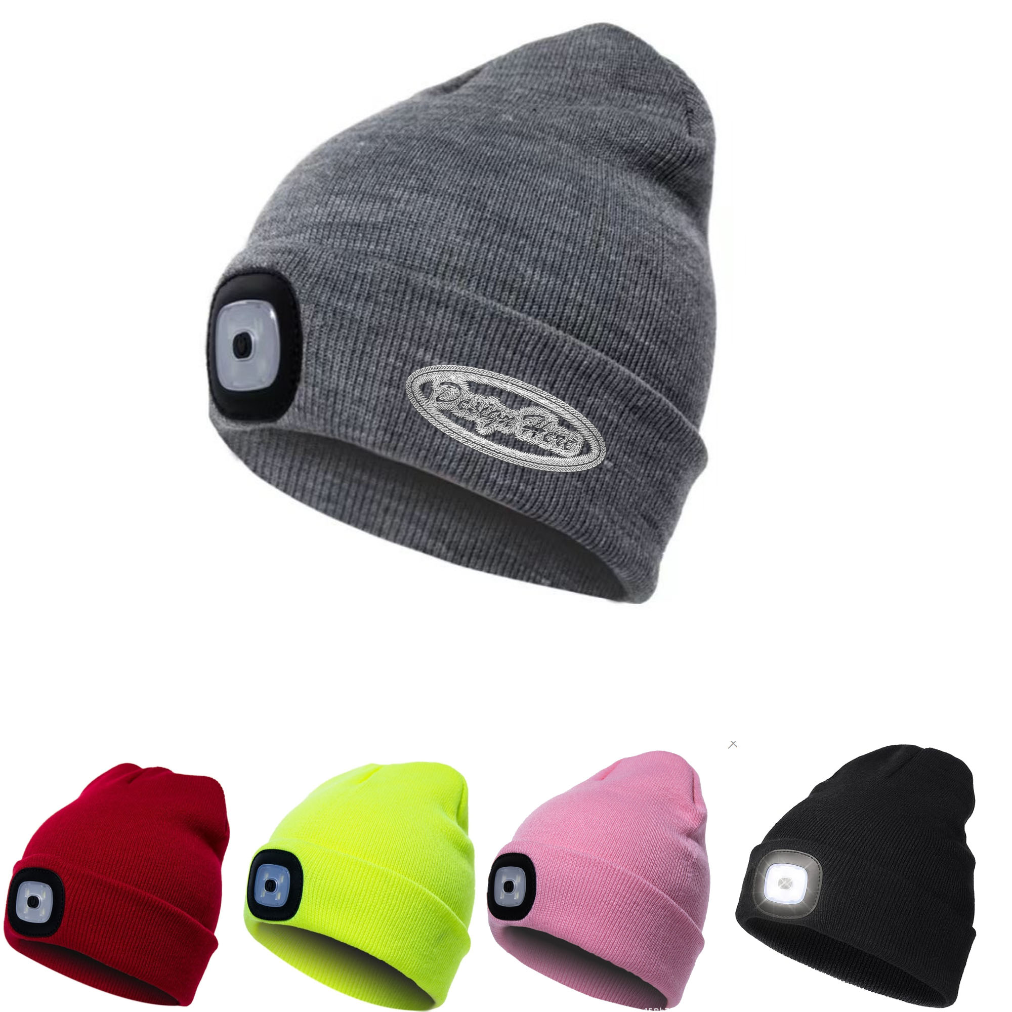 LED Beanie with The Light, Unisex USB Rechargeable Headlamp Winter Knitted Cap