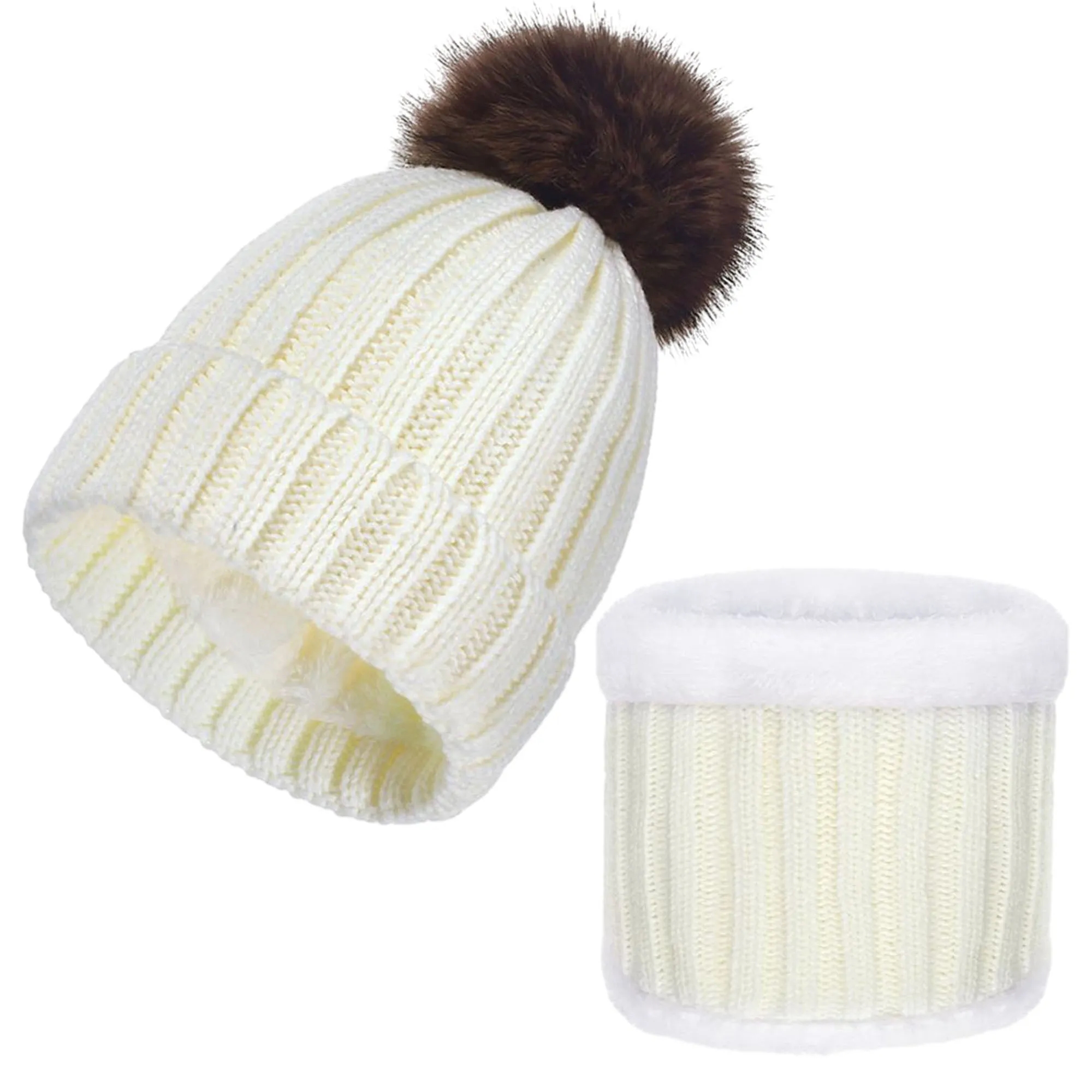 Thickened Hairball Hats and Scarves MOQ 100 18