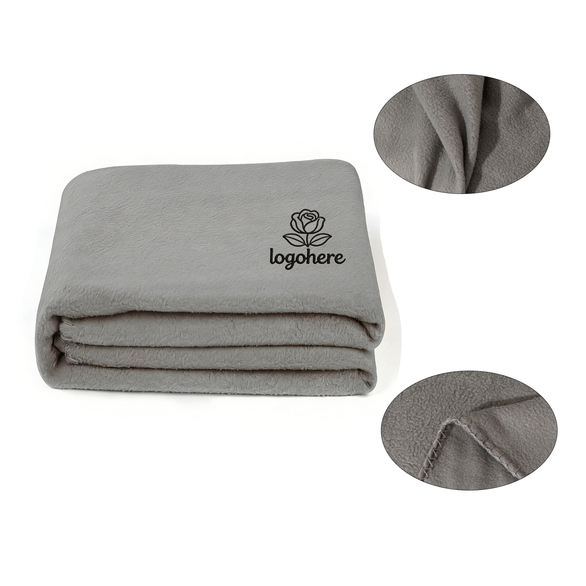 MOQ 20 Embroidery Double Sided Flannel Fleece Blanket