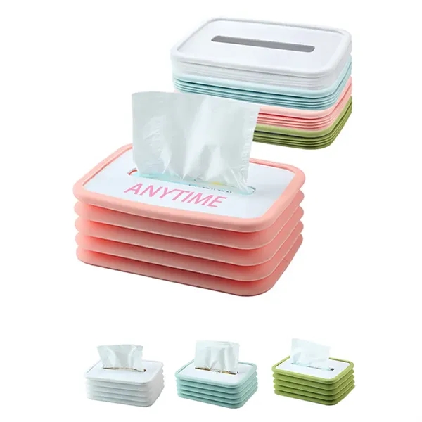 Silicone Foldable Tissue Box Organizer