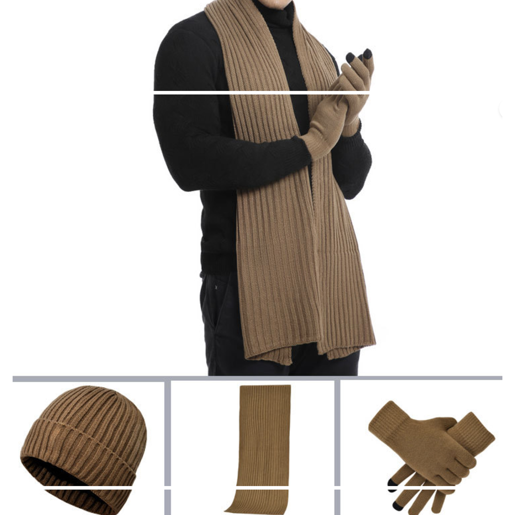 3-in-1 Gift Set: Hat, Scarf, and Touchscreen Gloves 13