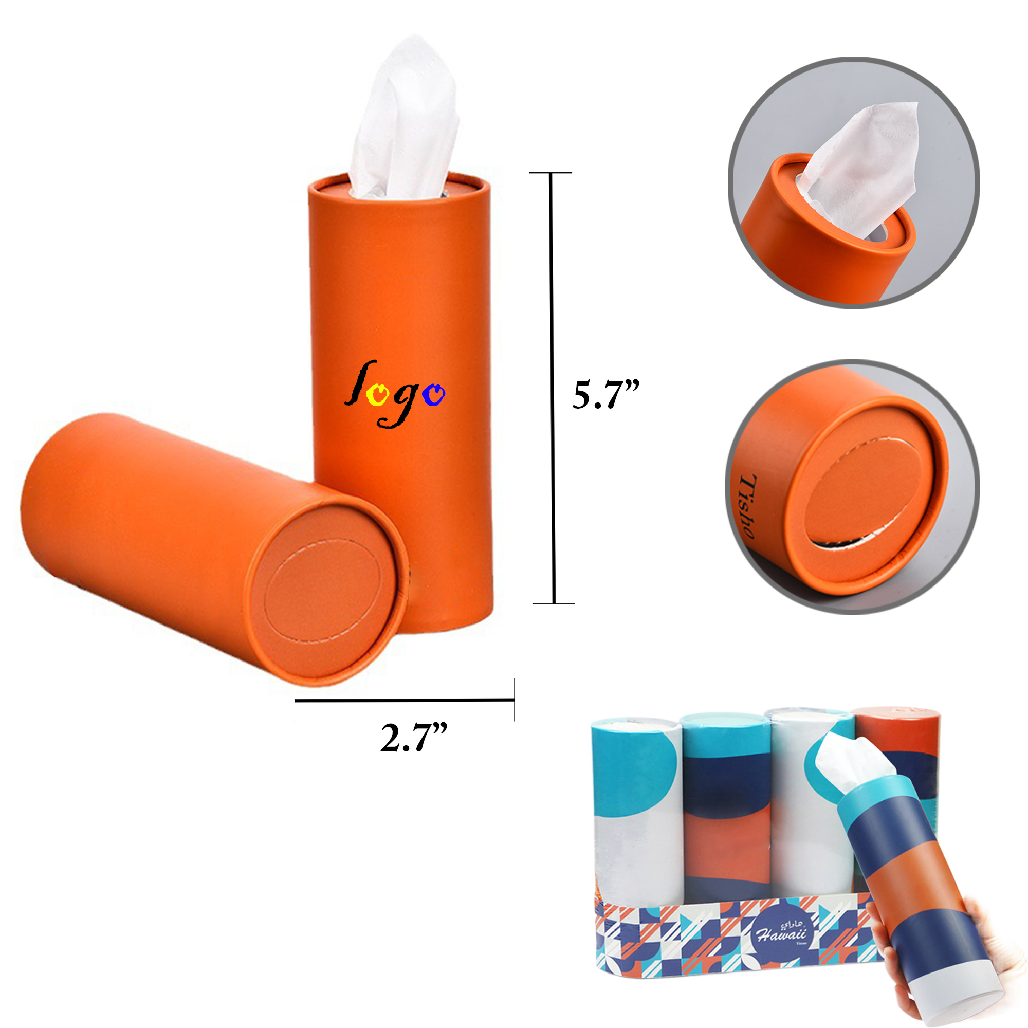 MOQ100 Round Car Tissue Paper Dispenser Holder