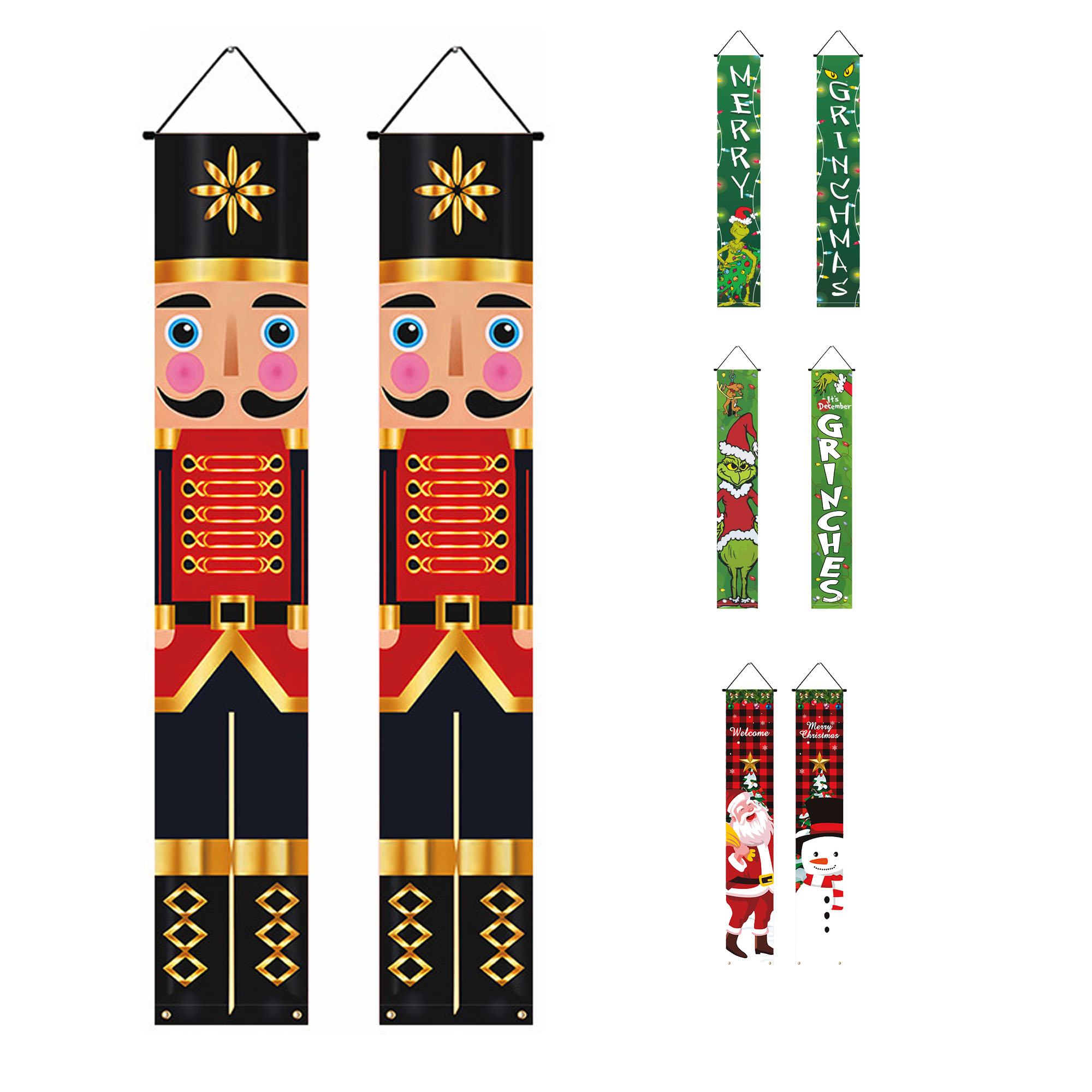 Christmas background cloth door curtain couplet 3