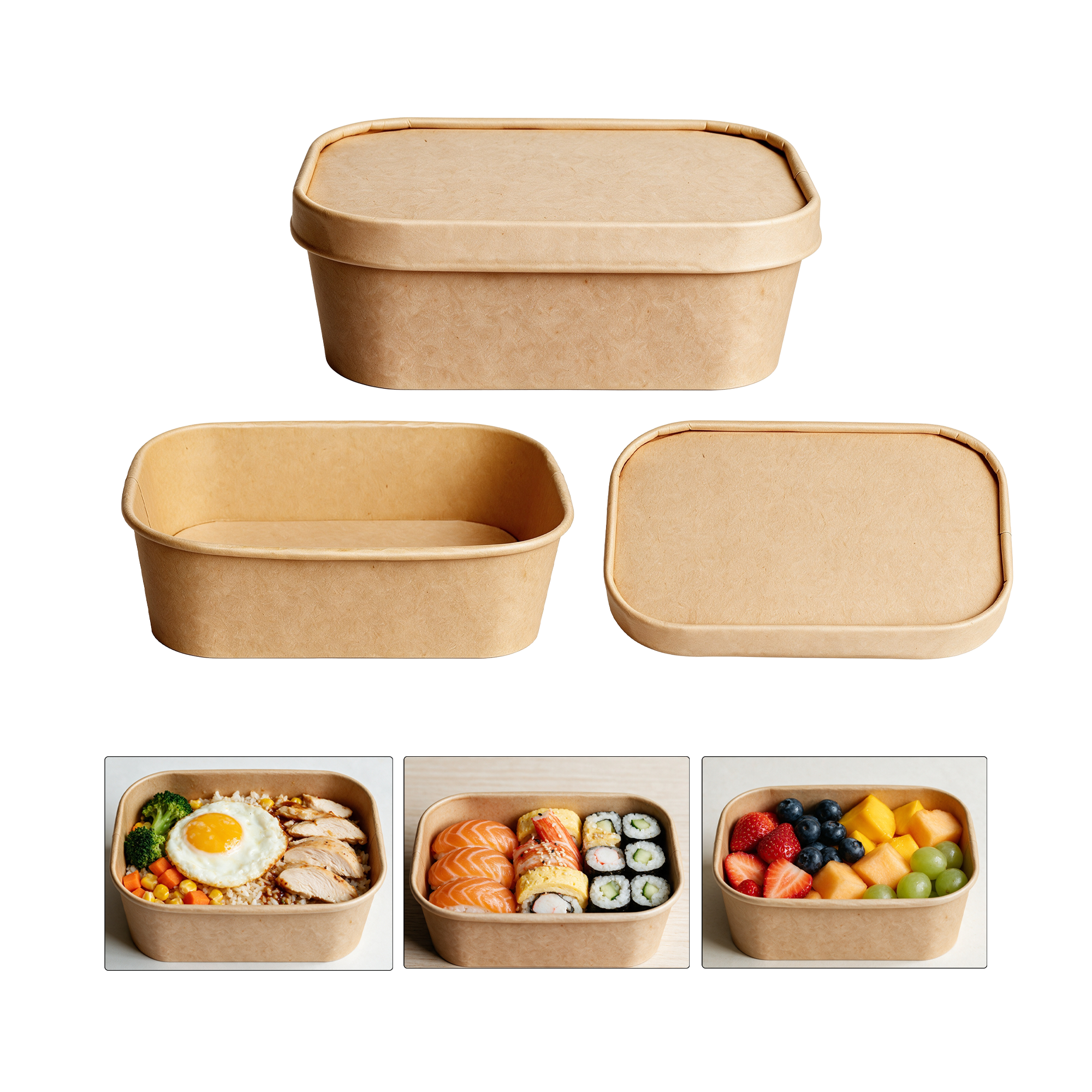 Disposable Kraft Paper Takeout Container 2