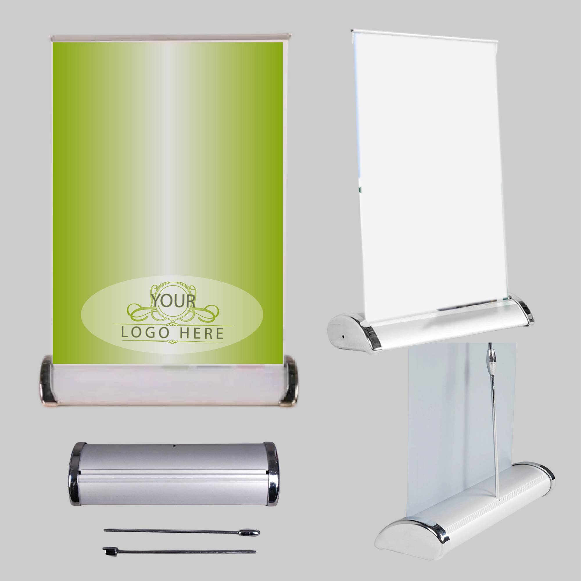 Mini Table Top Retractor Stand with Banner
