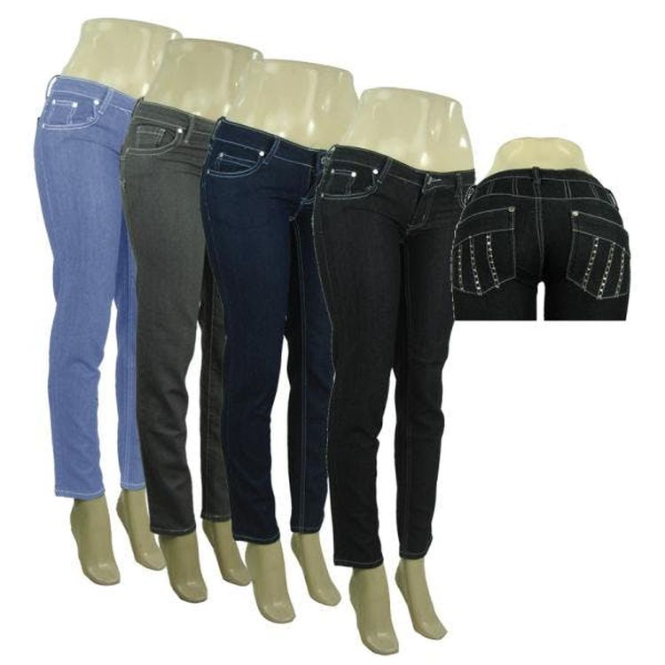 Women's Skinny Denim Jean Pants - 4 Colors Sizes 1-15 3