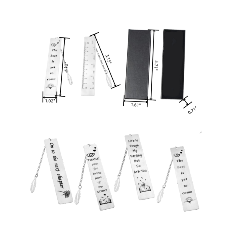 Stainless steel bookmark 1