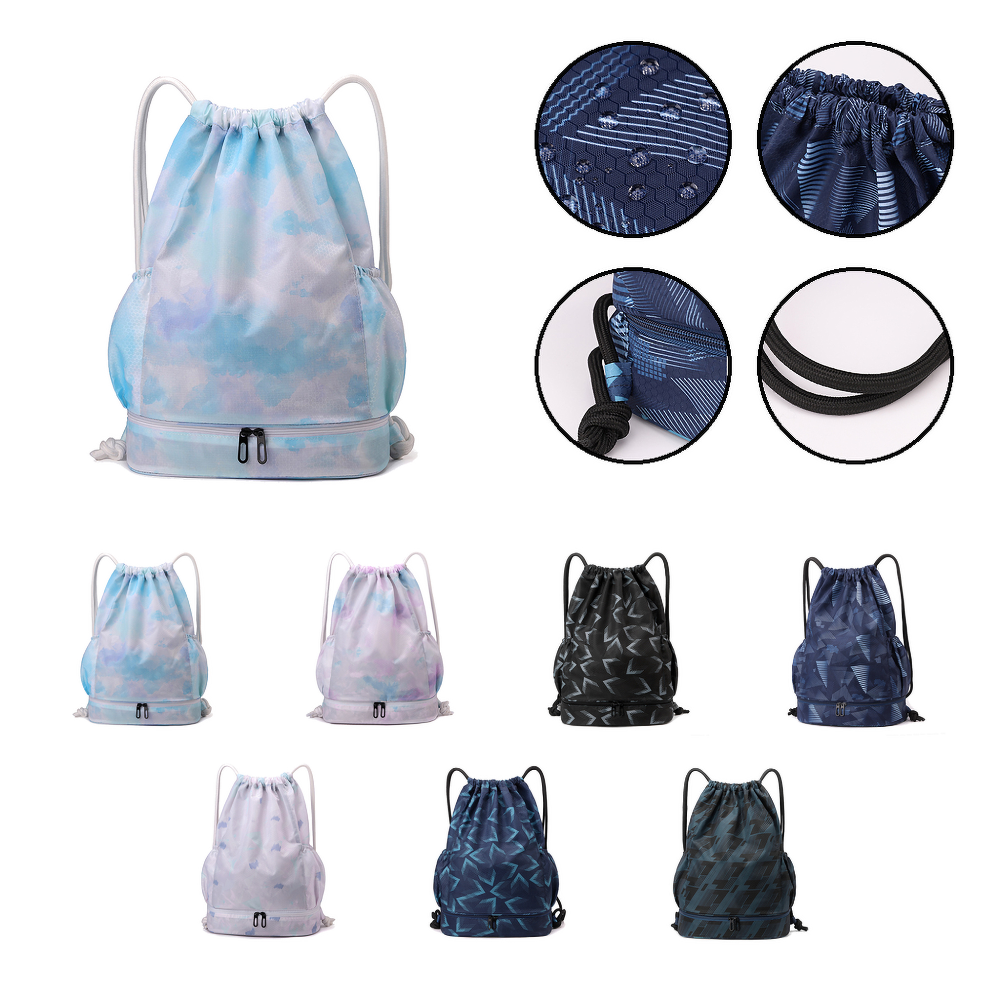 Tie-Dye Wet-Dry Drawstring Backpack 2