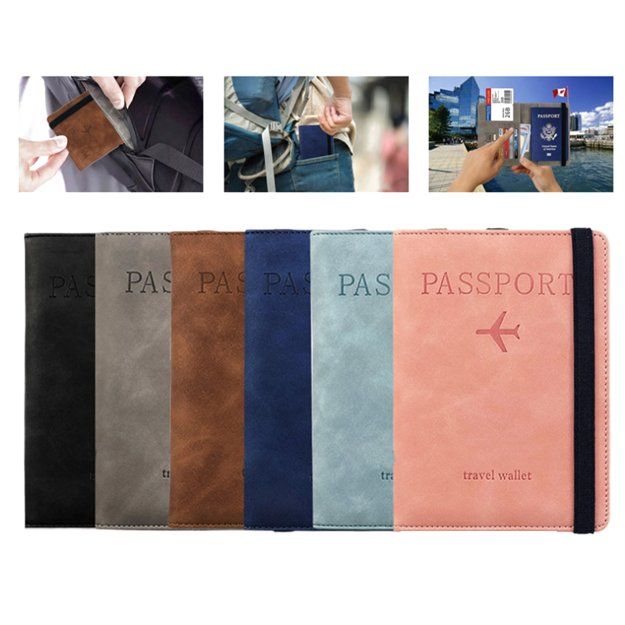 RFID Protection PU Leather Travel Passport Case 3