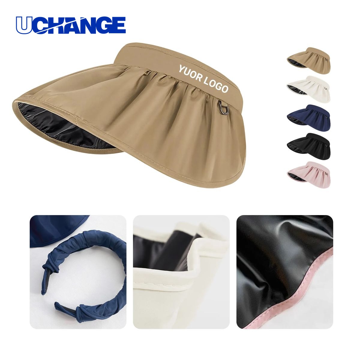 Polyester Nylon Sports Visor Hat Headwear Open Top Structure for Outdoor Use