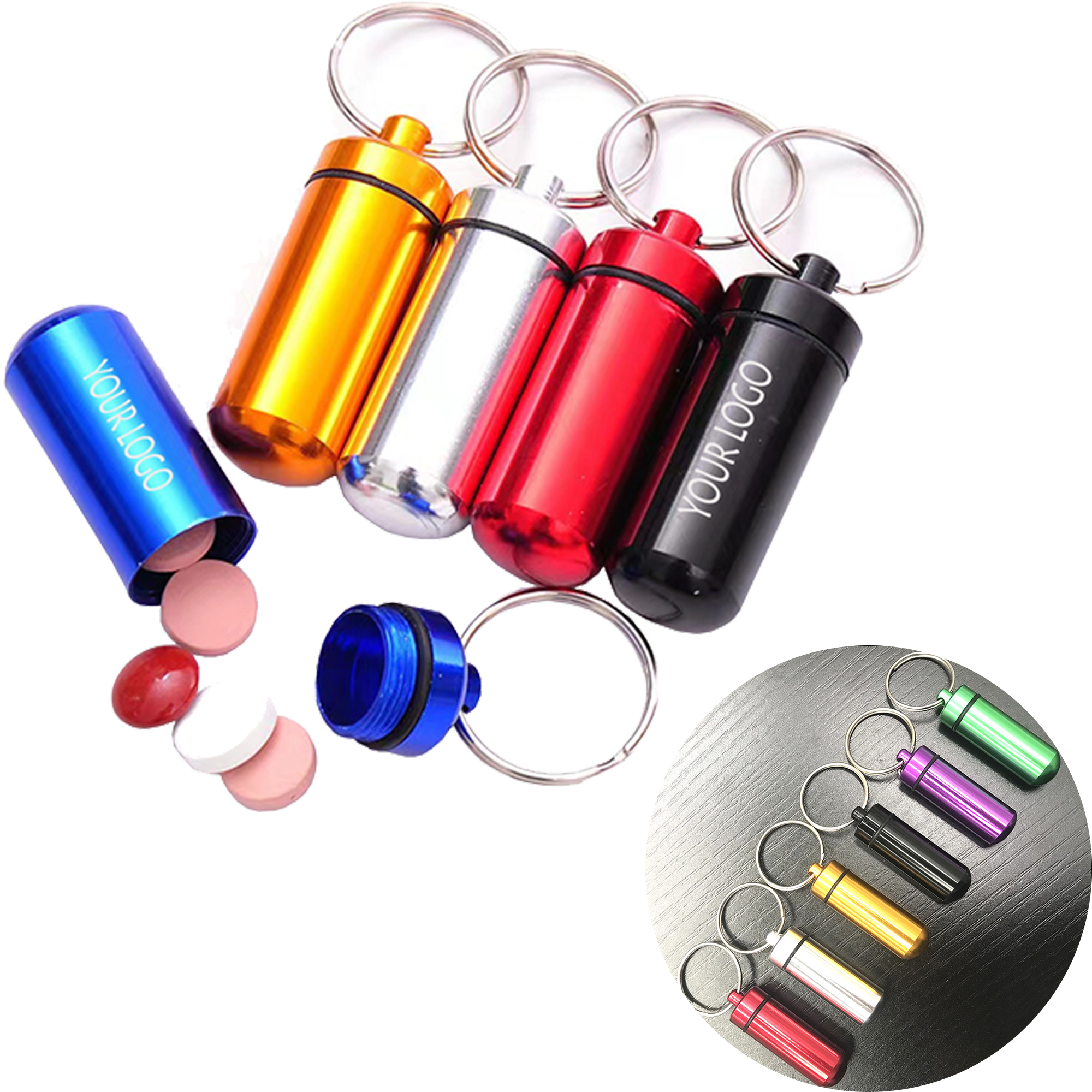 MOQ 50pcs Aluminum Mini Pill Bottle 4