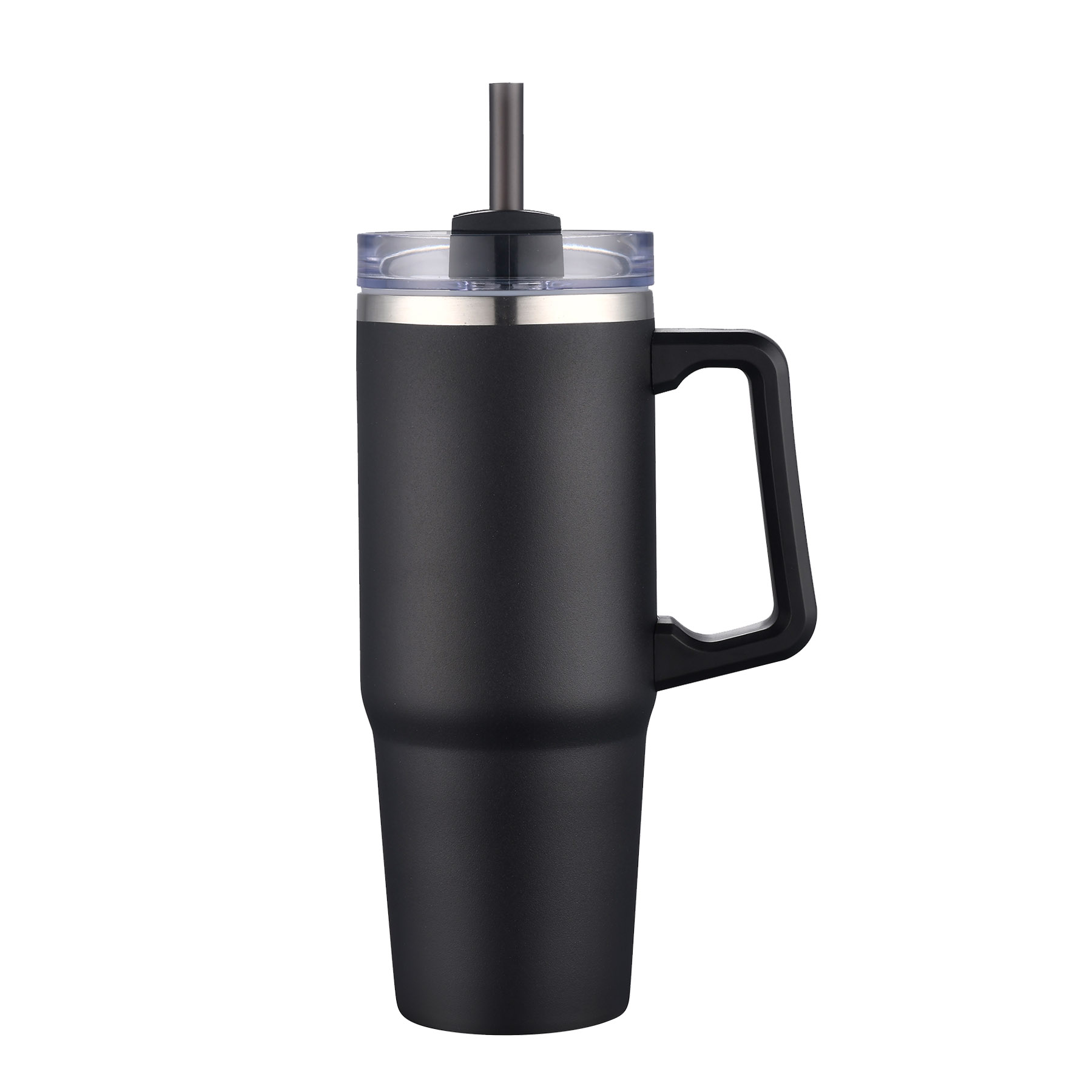30 oz. Two Tone Travel Handle Mug with Twist Closure Straw Lid 9