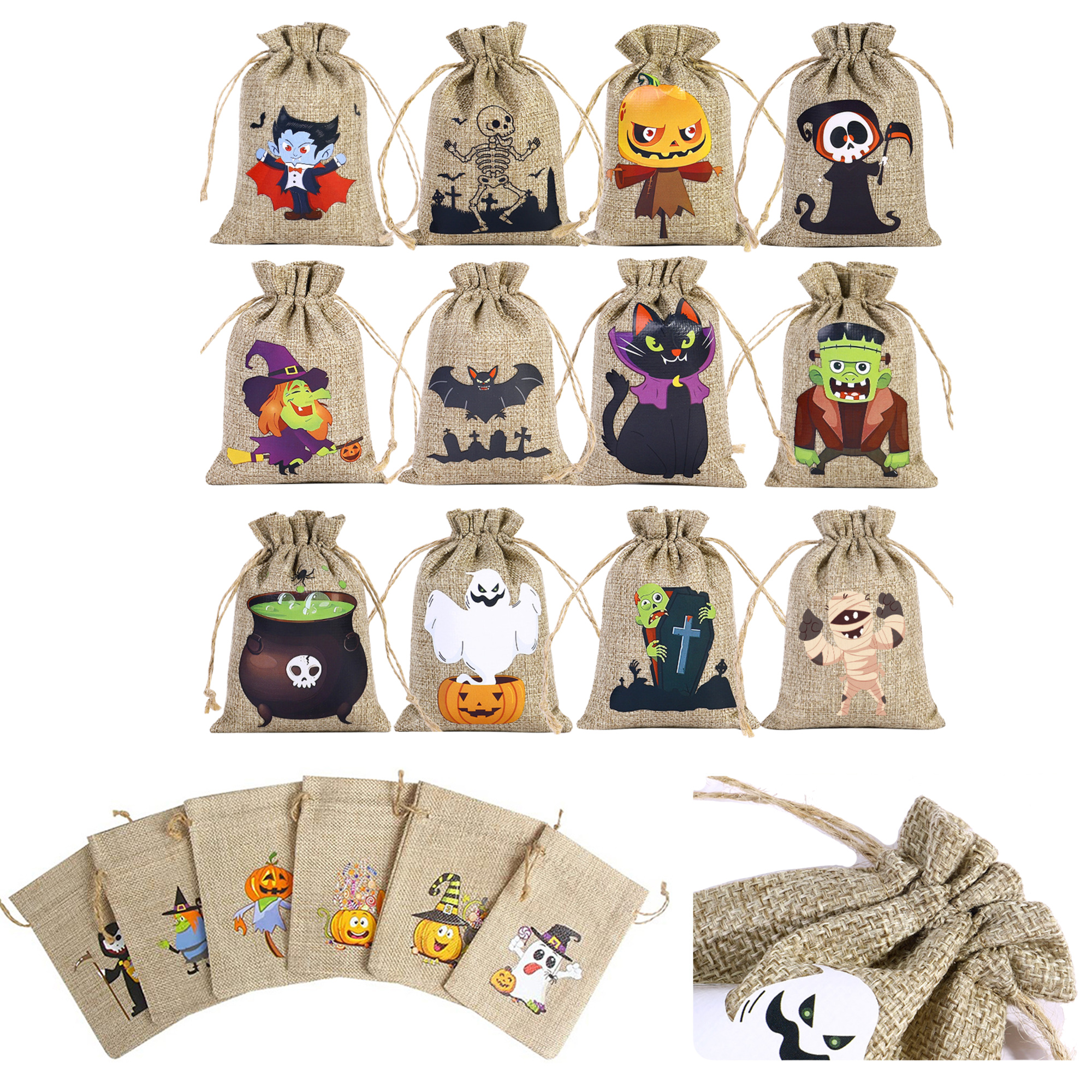 Linen Drawstring Gift Bag Jewelry Pouch