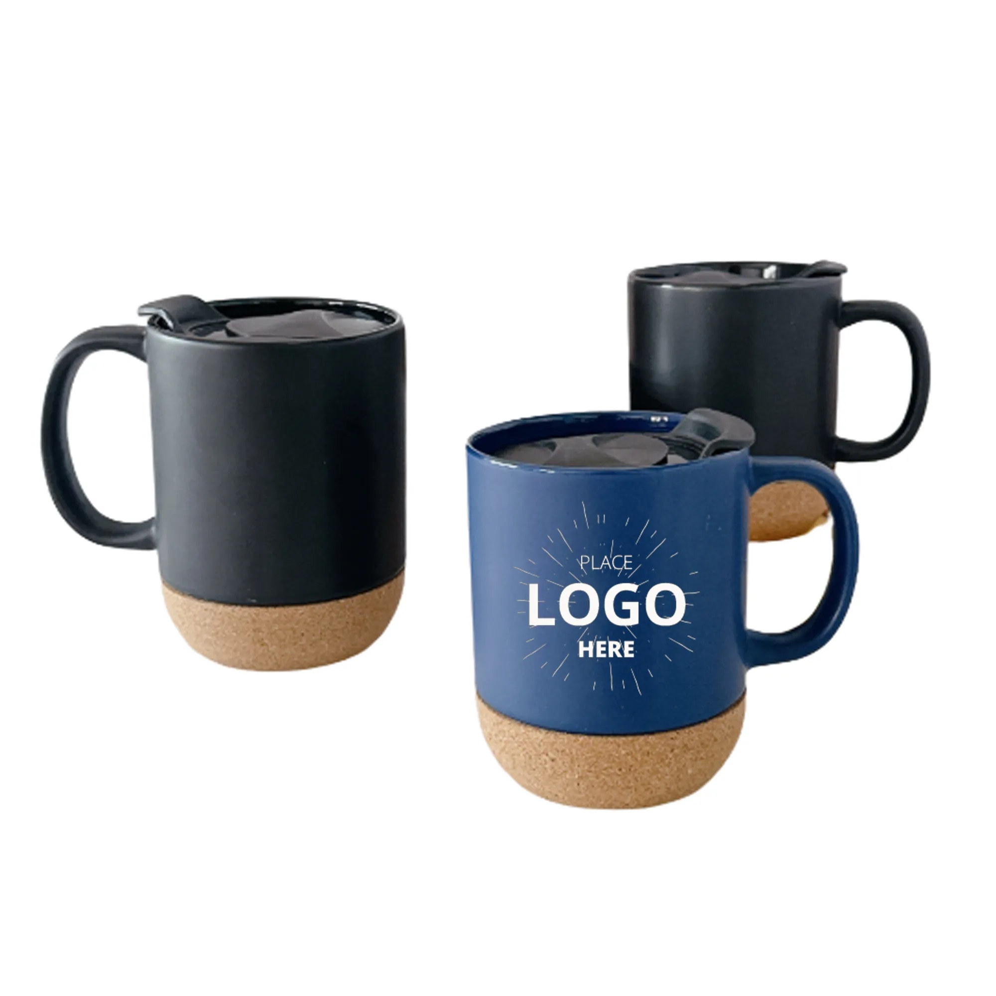 14 Oz. Cork Base Ceramic Mugs
