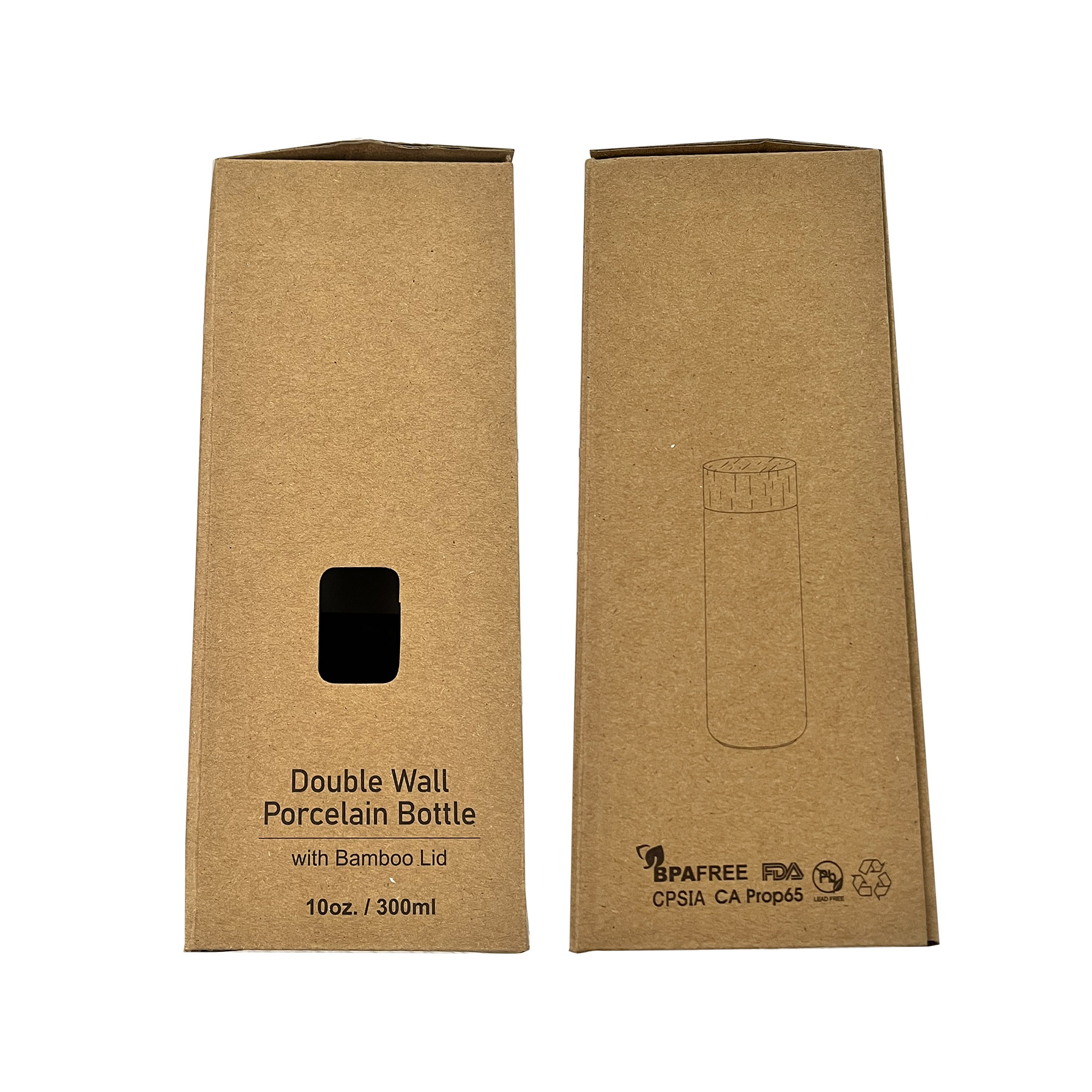 10 oz. Double Wall Ceramic Bottle w/Bamboo Lid 15