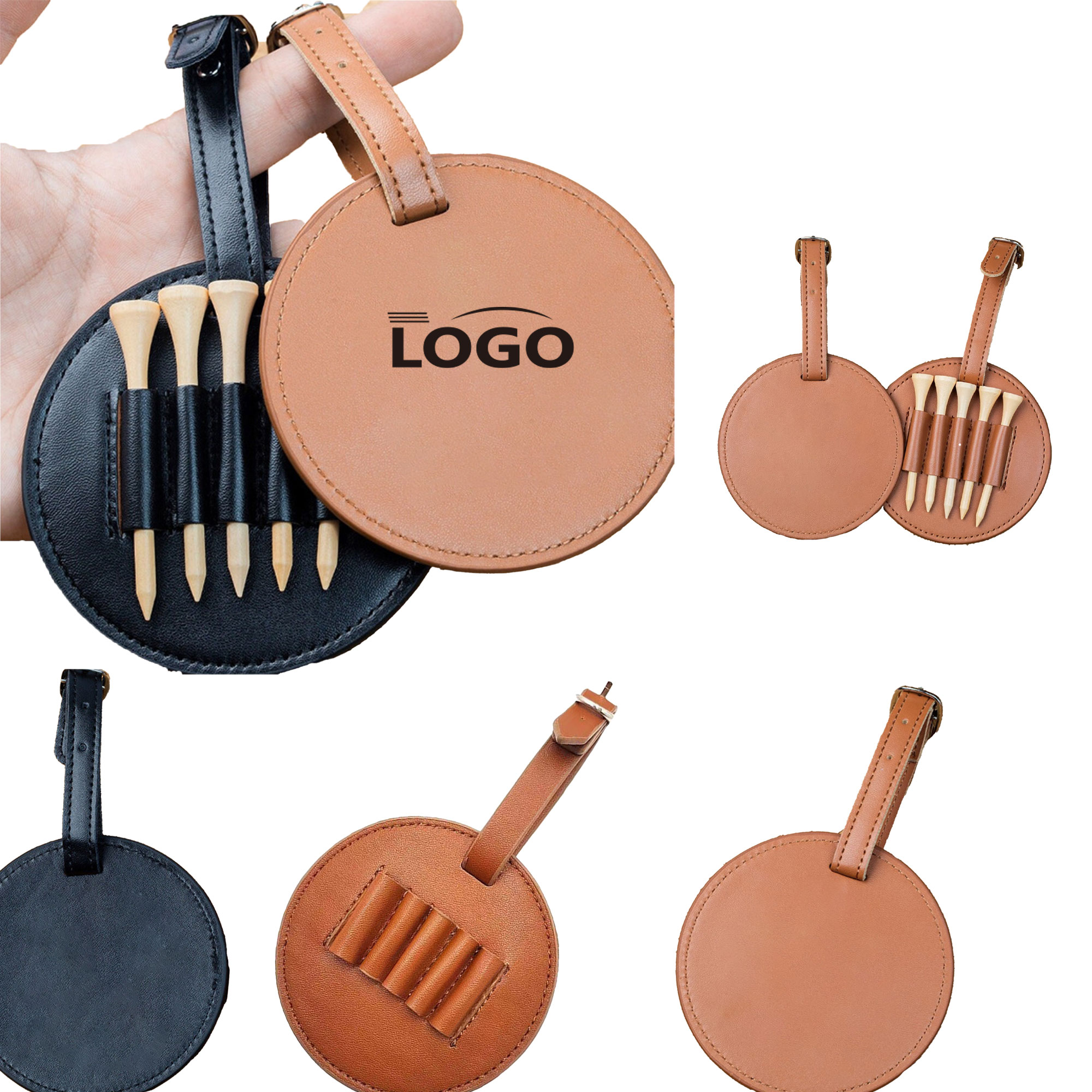 Leather Golf Tee Holder With Waist Strap 3