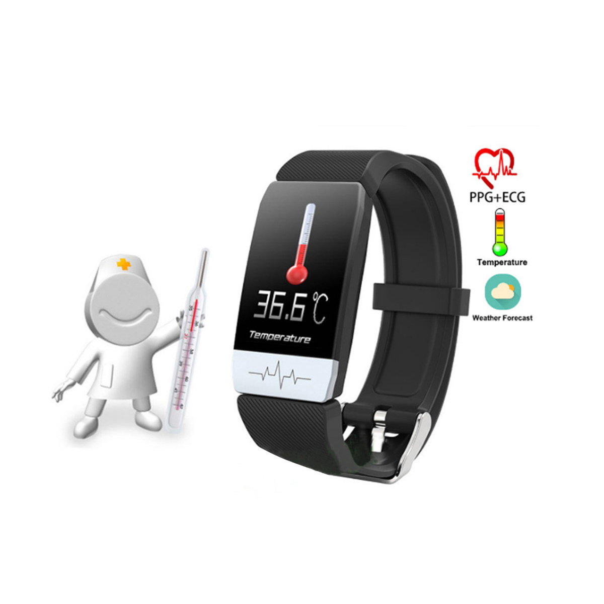 Intelligent Waterproof Ecg Body Temperature Bracelet