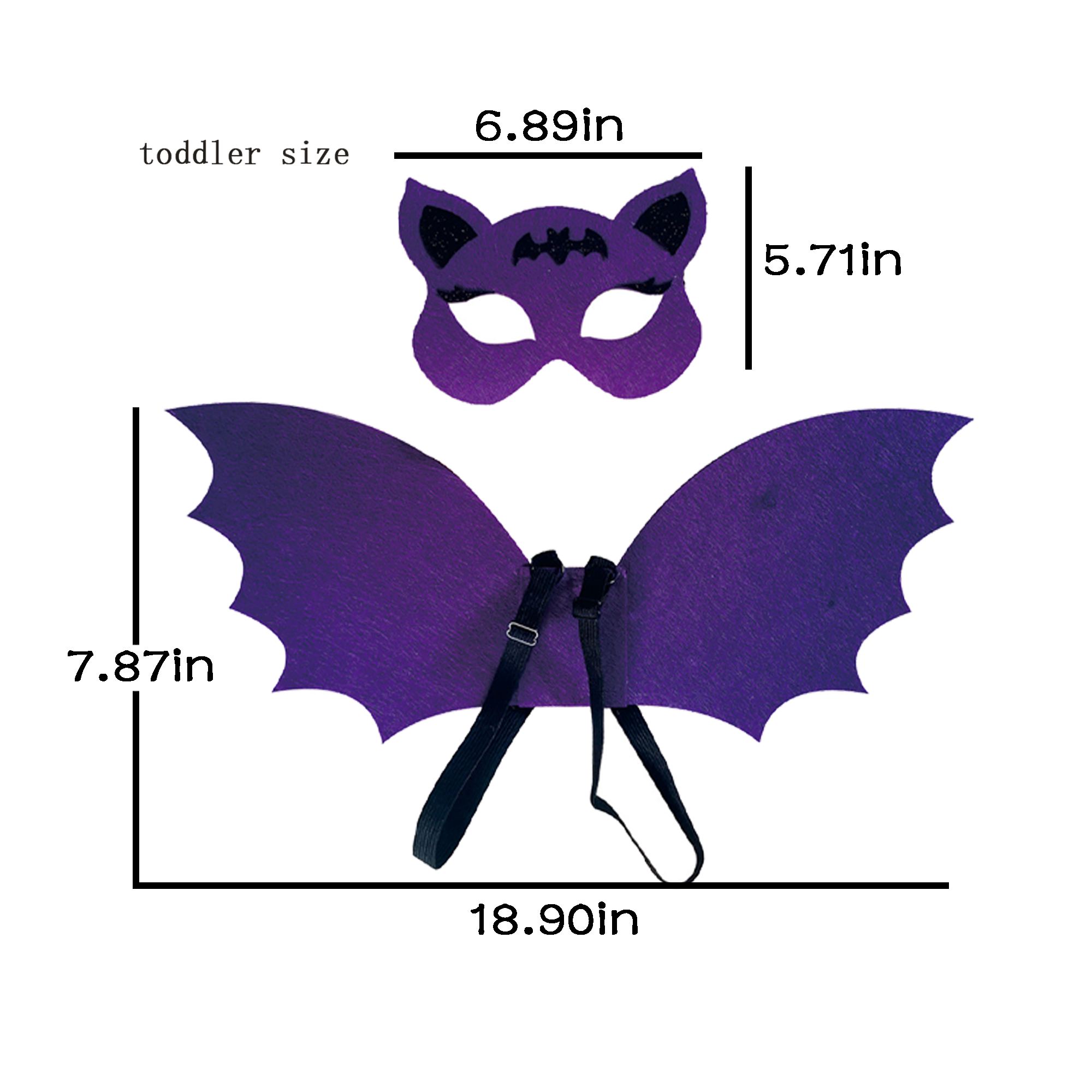 MOQ 20 PCS Adjustable Bat Wings And Mask 6