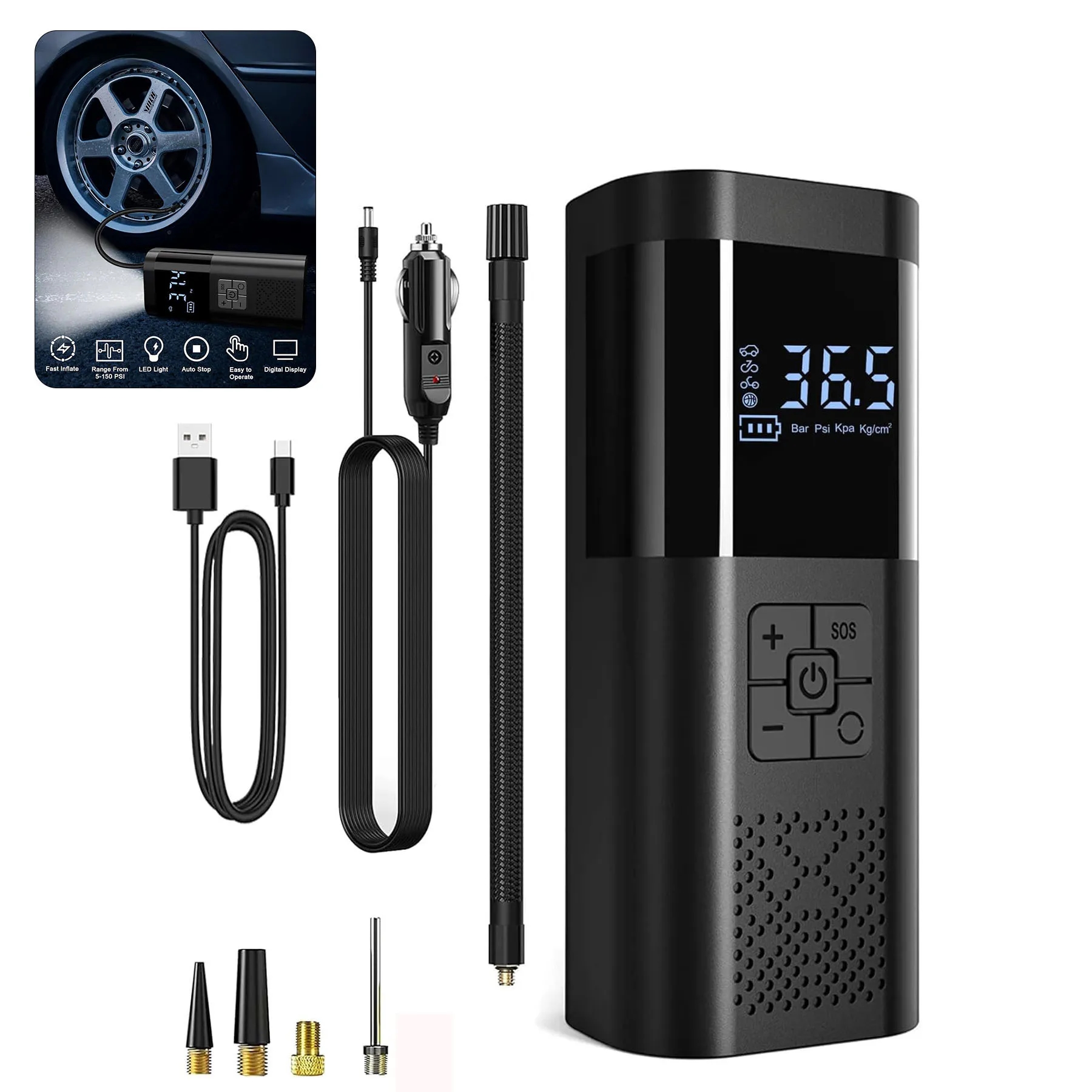 Tire Inflator Portable Air Compressor 7
