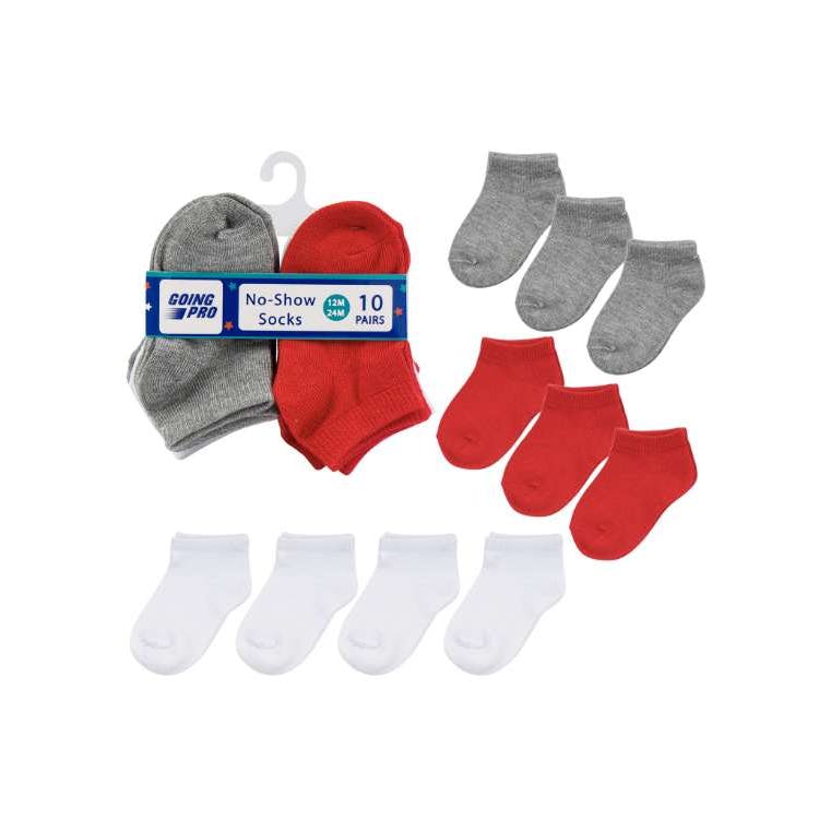 Boys' No-Show Socks - Assorted 12-24M 10 Pk 3