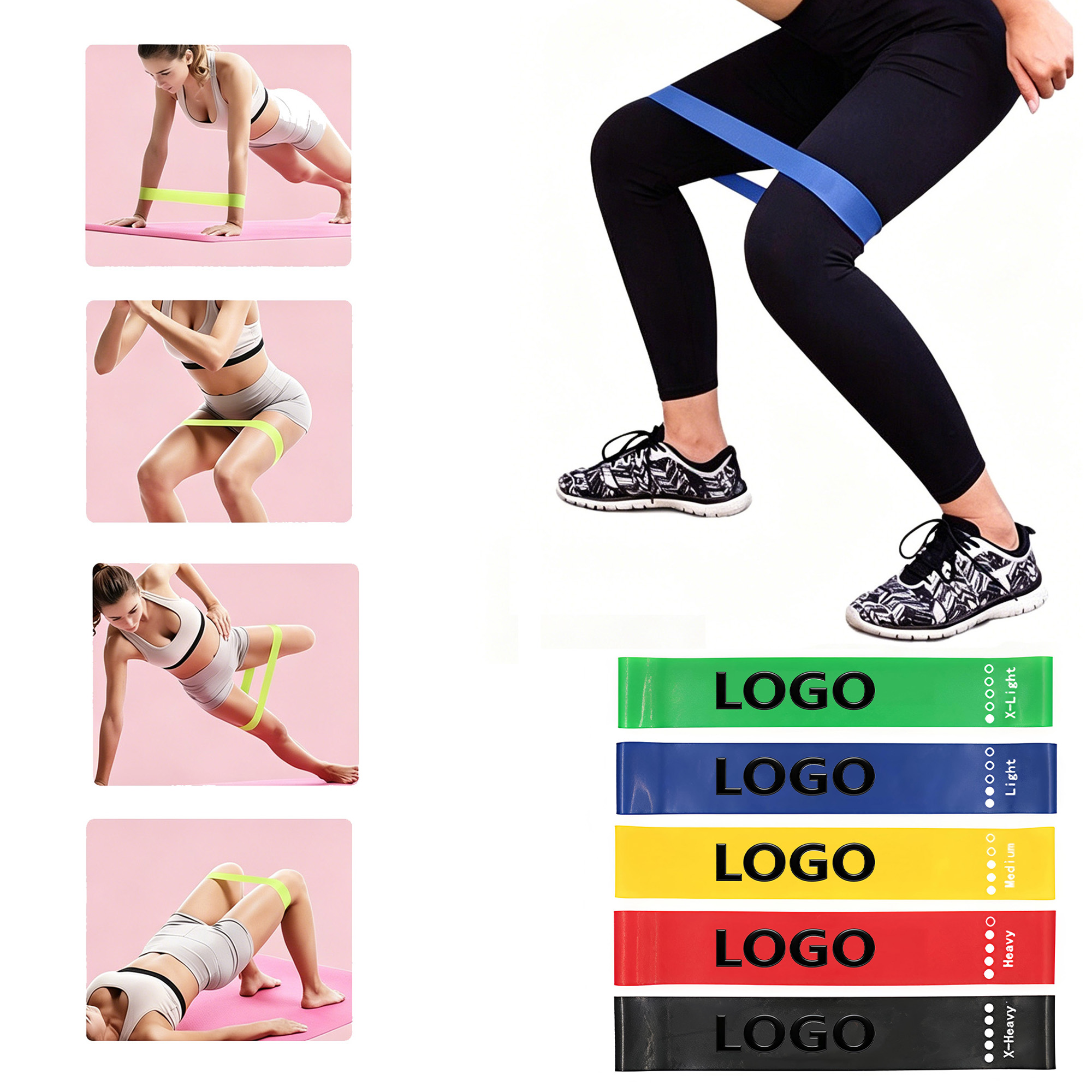 Branded TPE Fitness Loop Band for Corporate Wellness