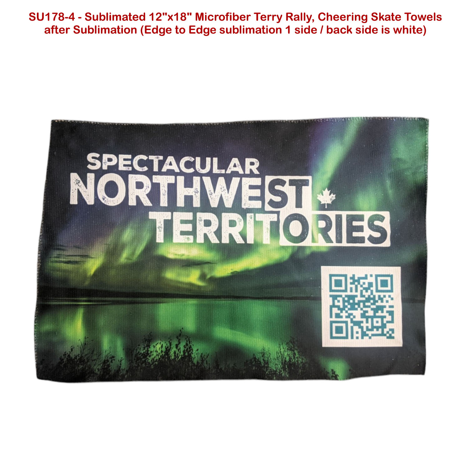 Colored Sublimated Rally, Skate Towels with Jersey stripes, 12x18 Sublimated Edge to Edge 1 side 32