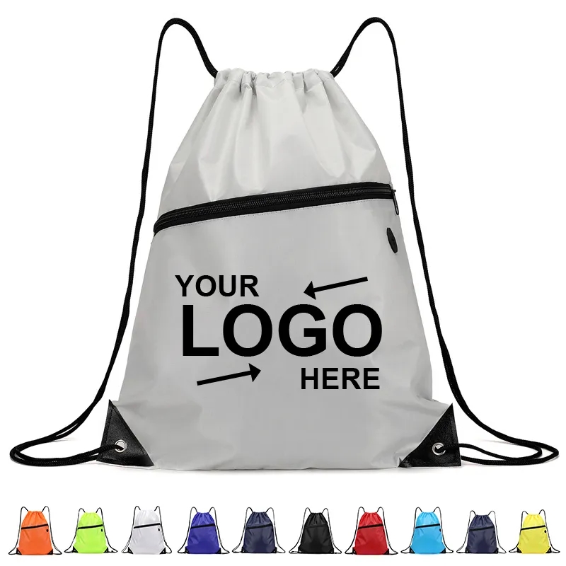 Drawstring Backpack With Earbuds Slot