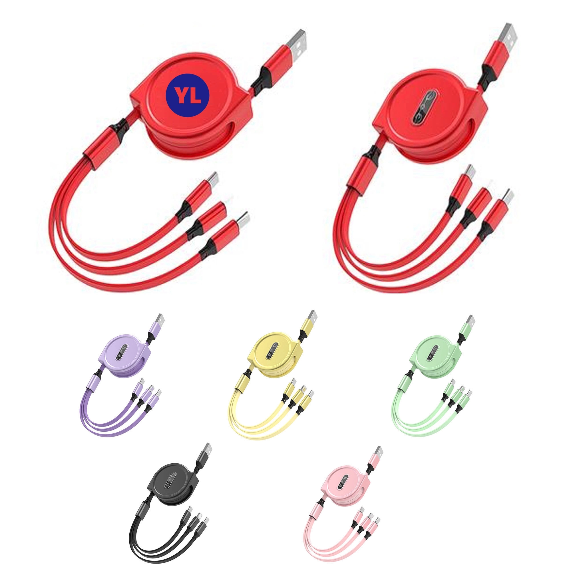 3 in 1 Retractable USB Charge Cable