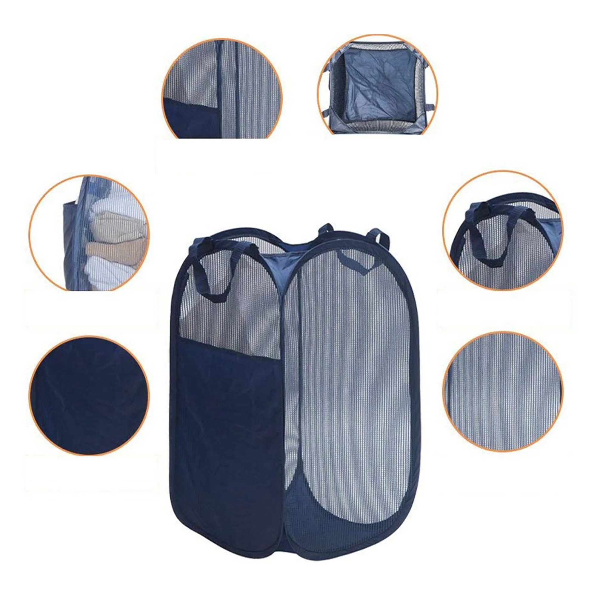 Mesh Laundry Hamper Portable Bathroom Basket Baby For Kids 8