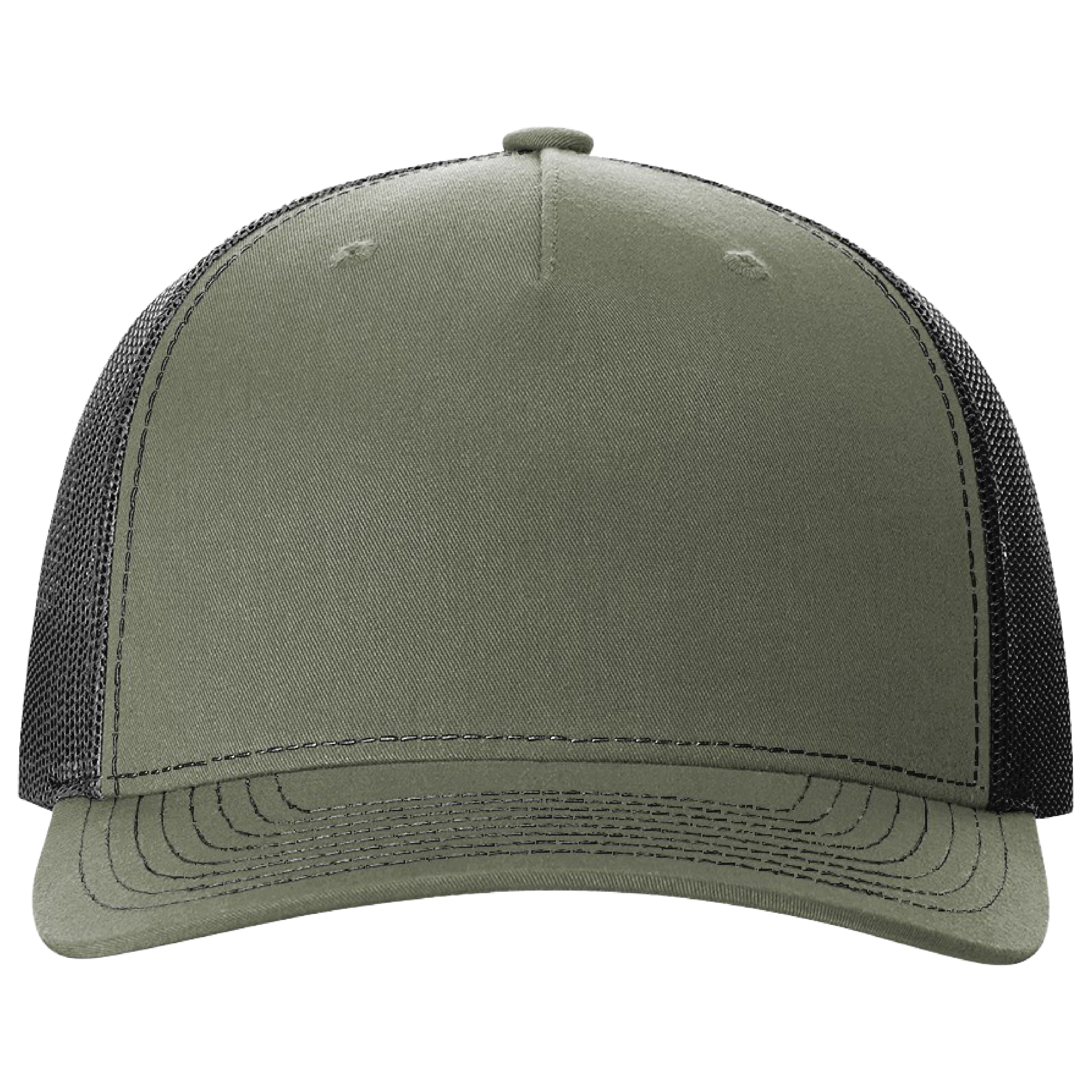 Richardson 112FP 5-Panel Snapback Trucker Hat w/Leatherette Adhesive Patches or Embroidery 80